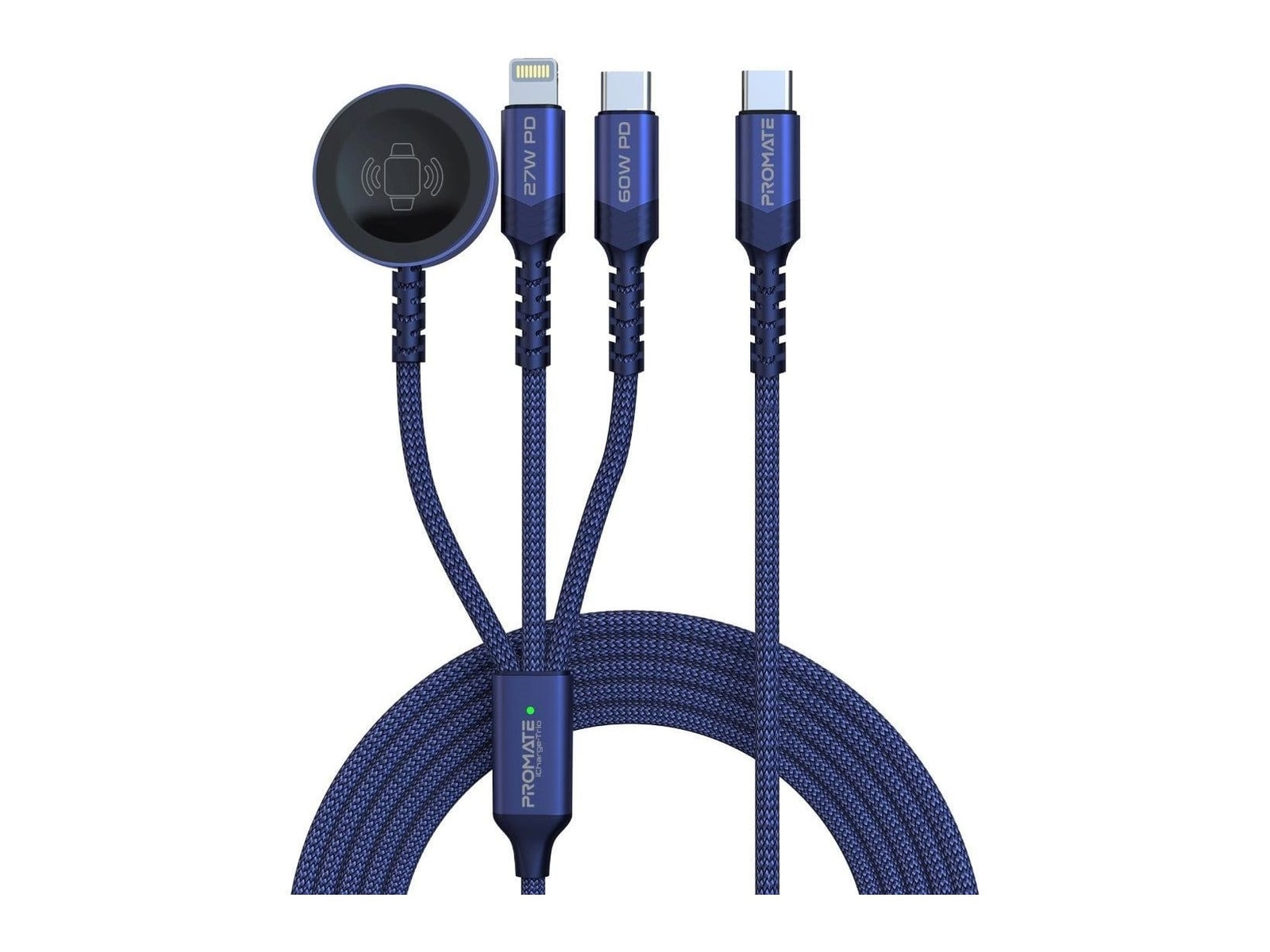 Promate - iCharge-Trio USB-C Cables - Navy