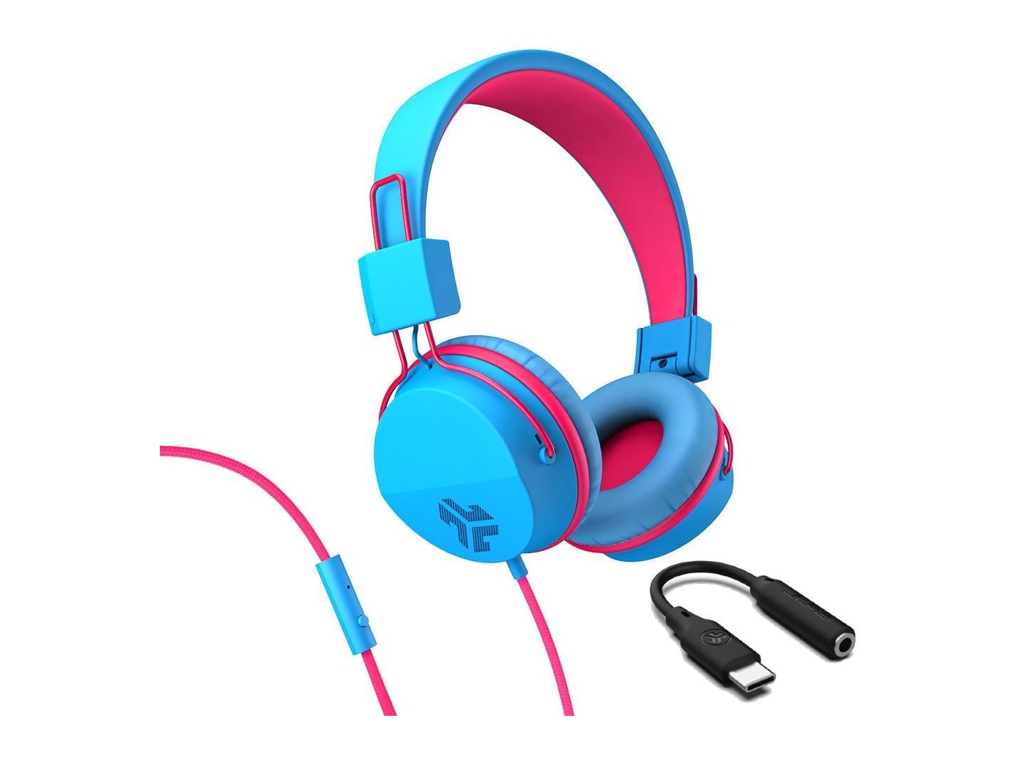 JLab - JBuddies Studio USB-C On-Ear Headphones - Blue/Pink
