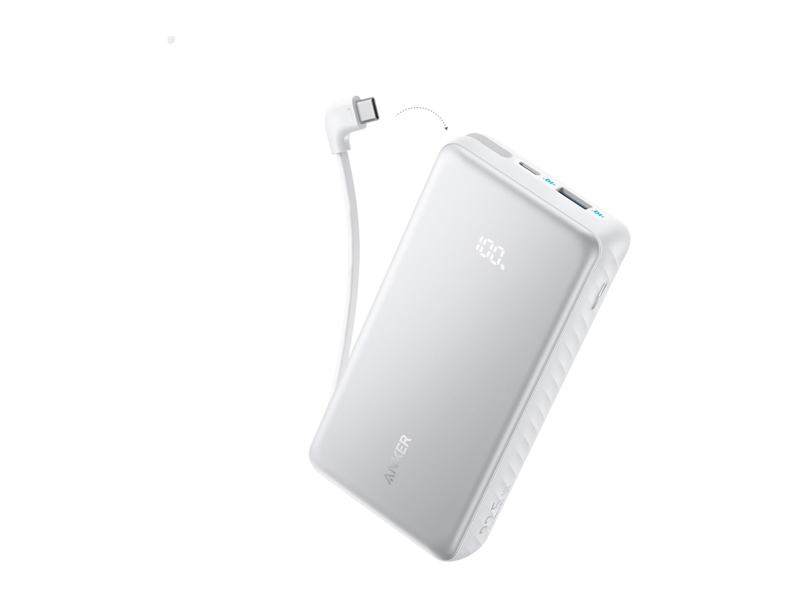 Anker - Zolo Power Bank (20K, 22.5W, Built-In USB-C Cable) White Power Banks