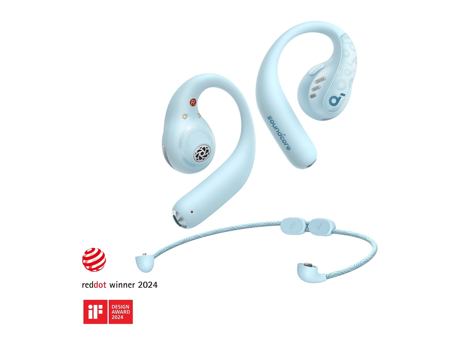 Soundcore - AeroFit Pro Bluetooth True Wireless Earbuds - Aqua Blue