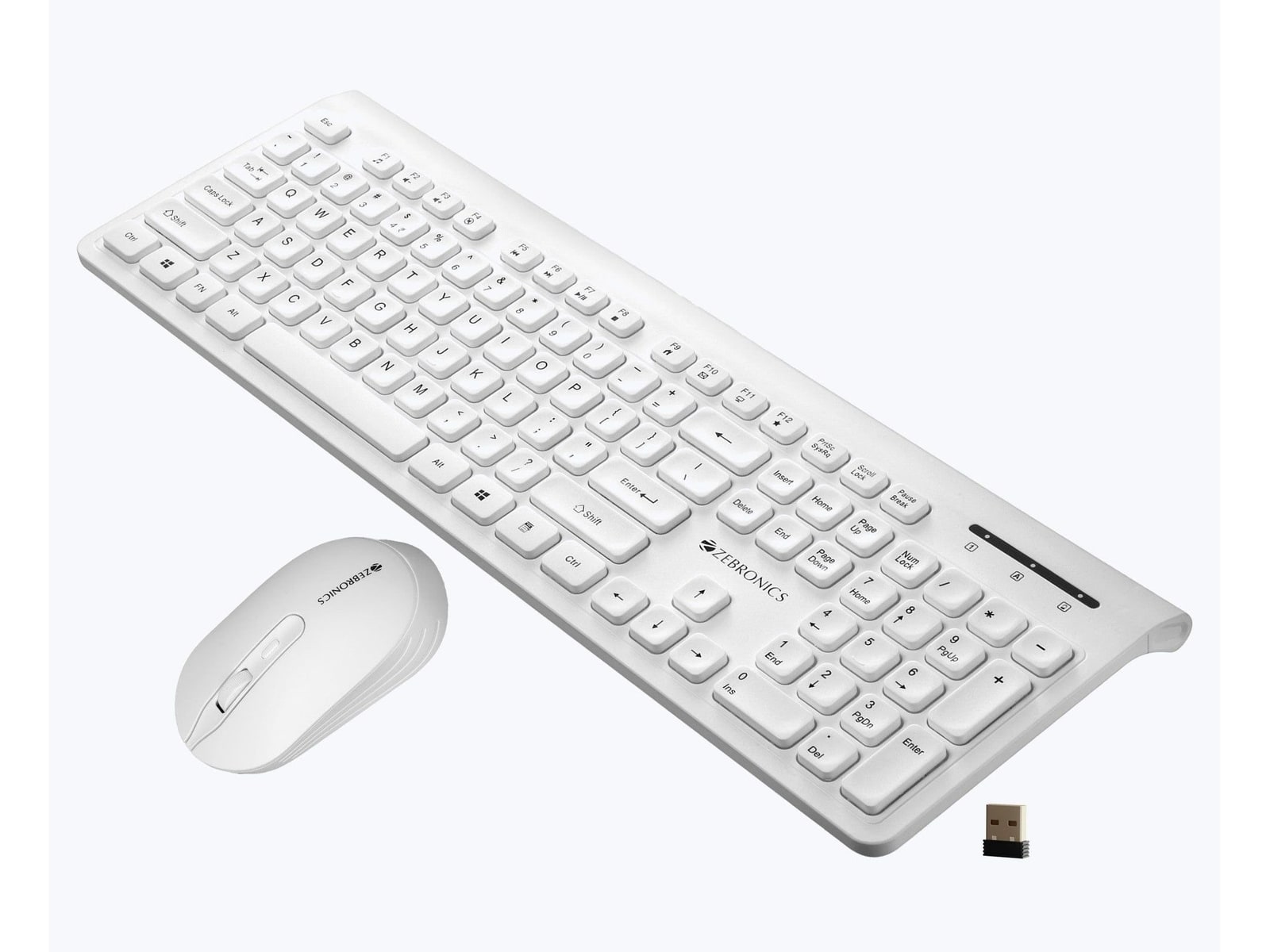 Zebronics - Zeb Companion 130 Combo Wireless Keyboards - White