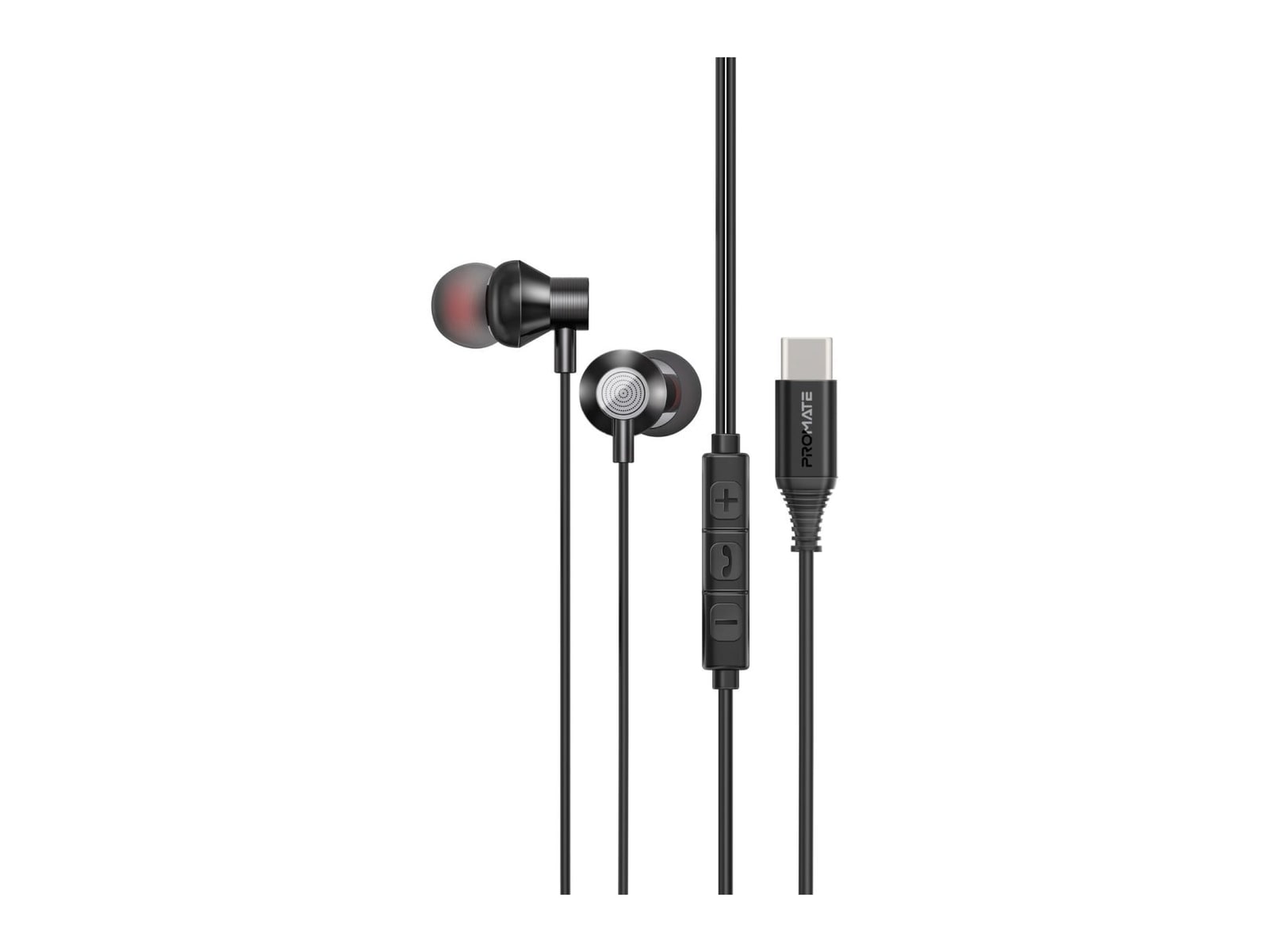 Promate - Silken-C In-Ear Headphones - Black
