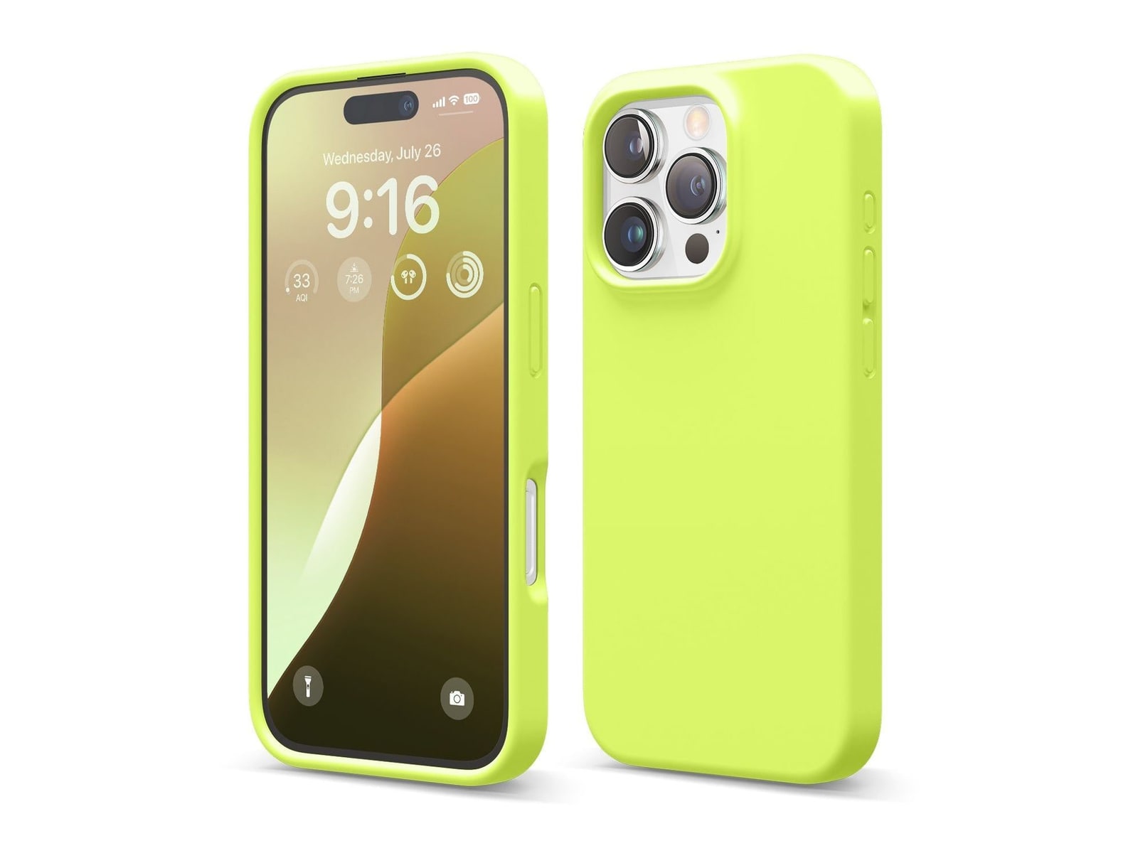 elago - Premium Silicone Case - iPhone 16 Pro - Neon Yellow