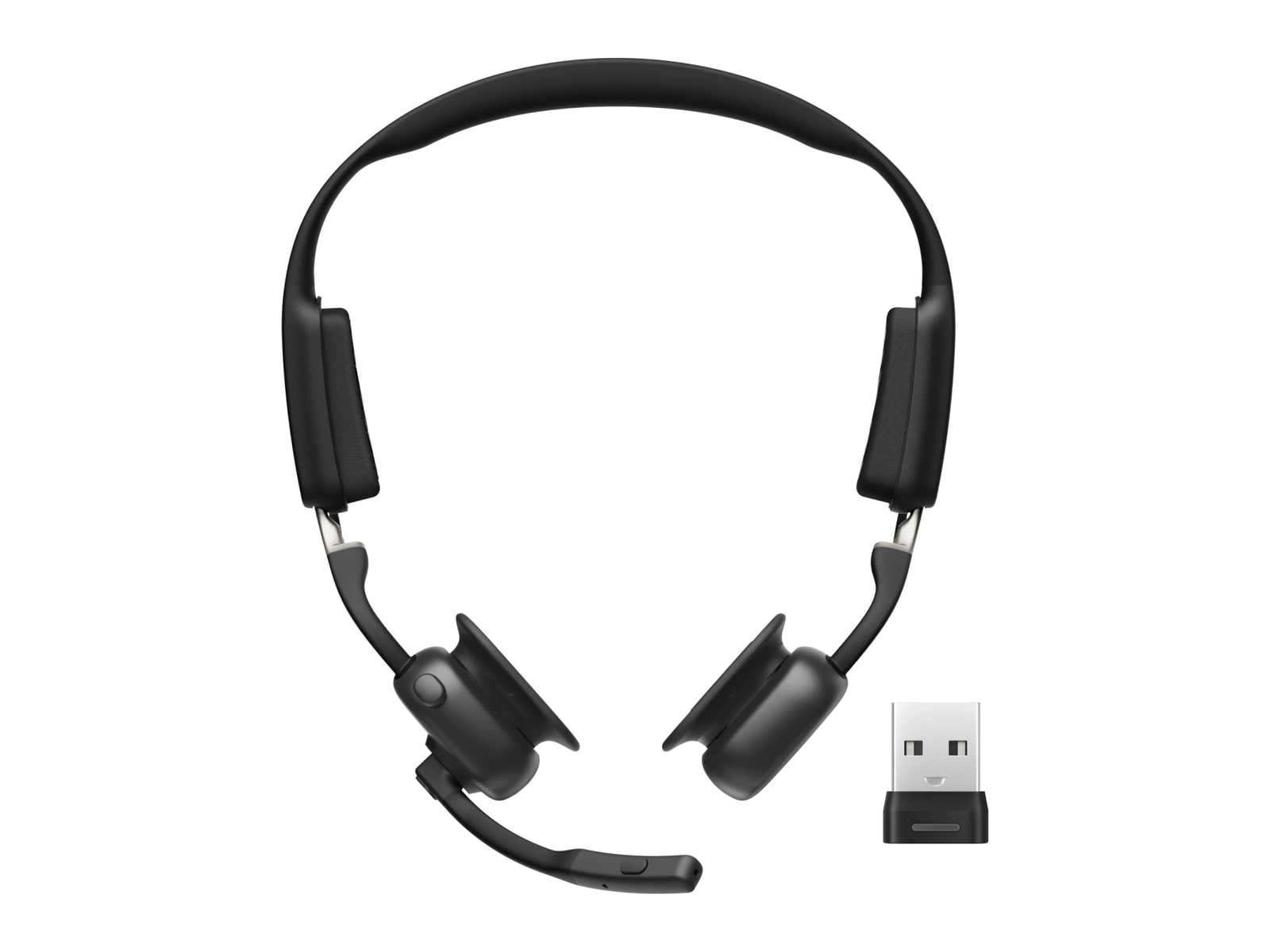 Shokz - OpenMeet UC (USB-A Adapter) Bluetooth On-Ear Headphones - Black