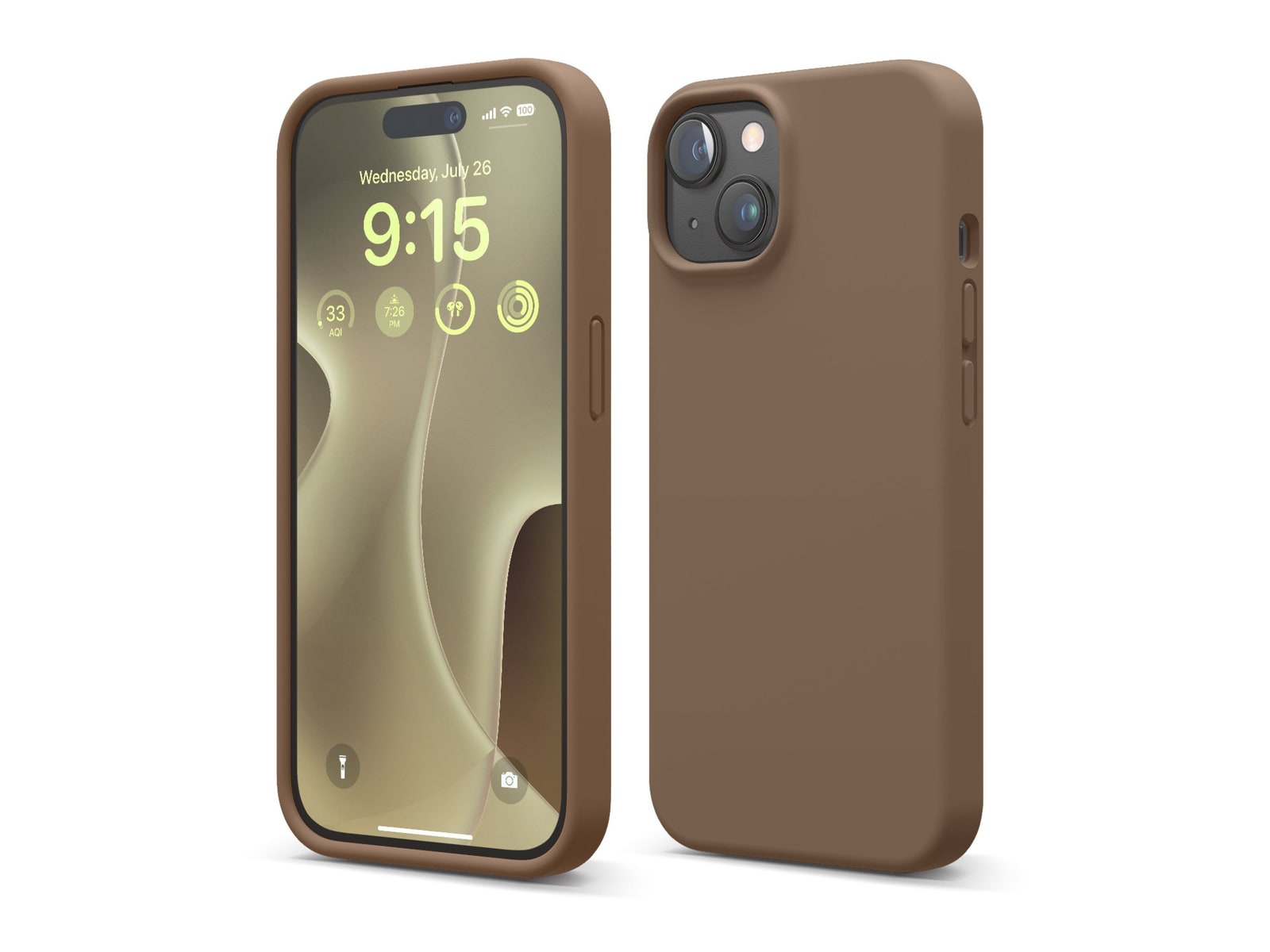 elago - Premium Silicone Case - iPhone 15 - Brown