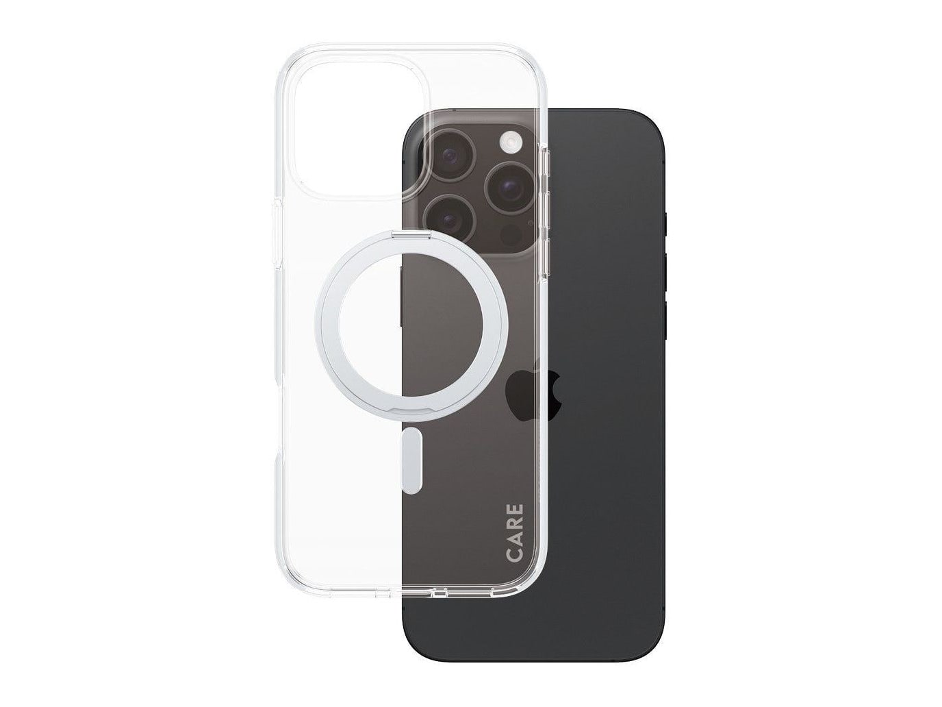 PanzerGlass - CARE Case Transparent w. Silver Kickstand & MagSafe iPhone 16 Pro Max
