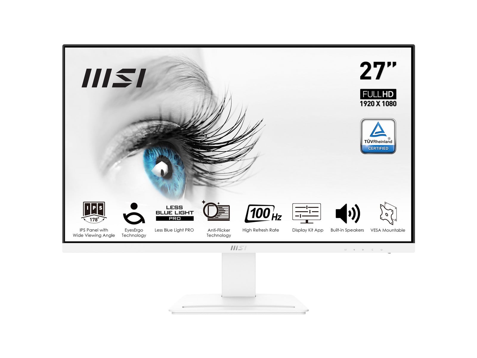 MSI - 27" PRO MP273AW Full HD 100Hz Professional Monitors - White