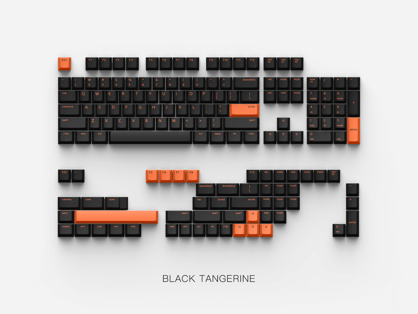 IQUNIX - PBT Keycaps Set Black Tangerine