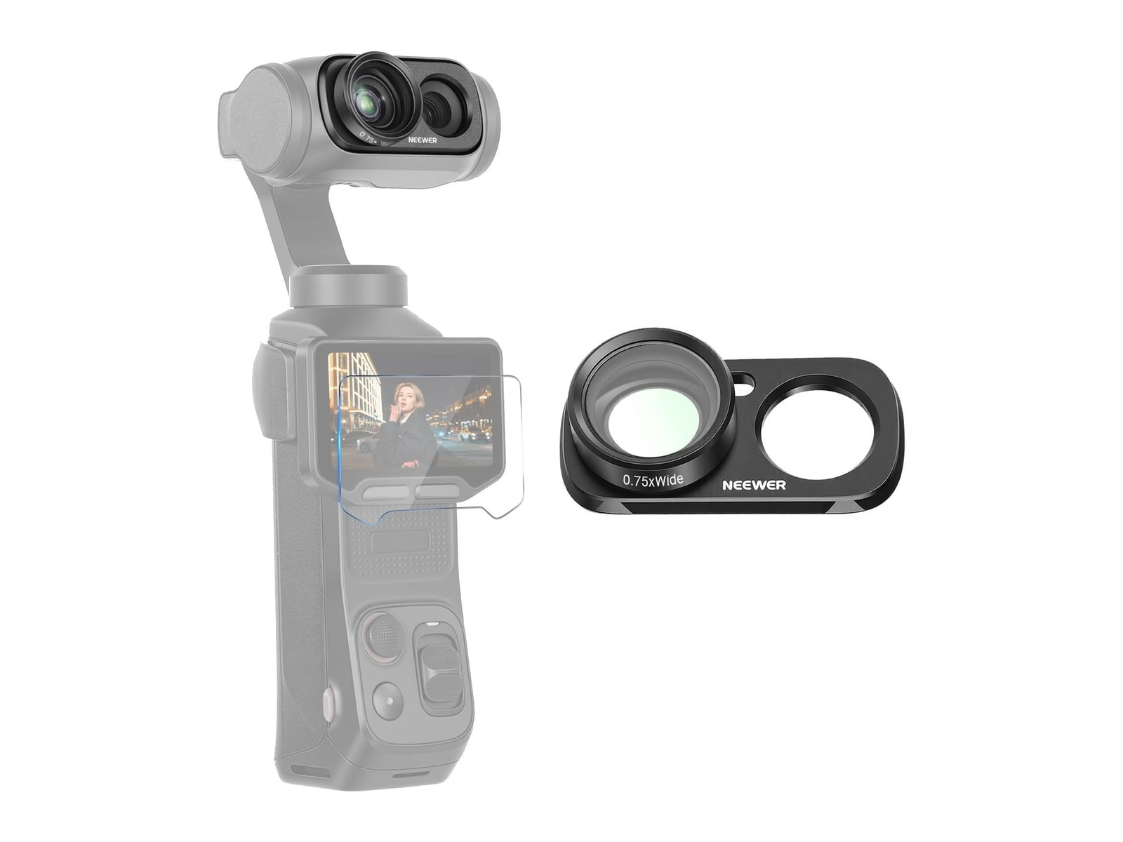 Neewer - FL-L21 0.75x Wide Angle Lens Compatible with Insta360 Luna Ultra Camera Lenses