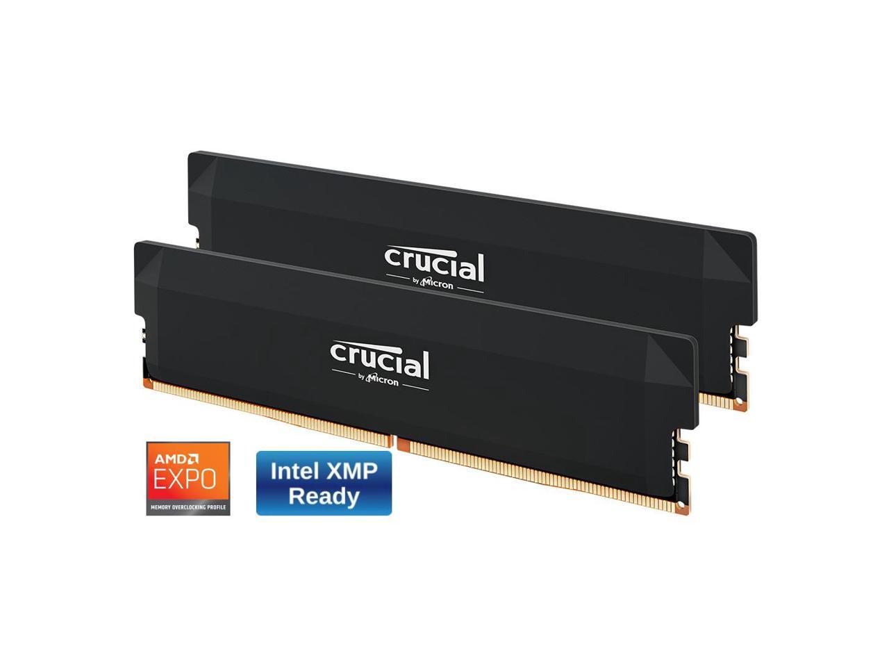 Crucial - Pro Overclocking 32GB (2 x 16GB) DDR5 6400 CL38 DIMM Memory (RAM) - Black