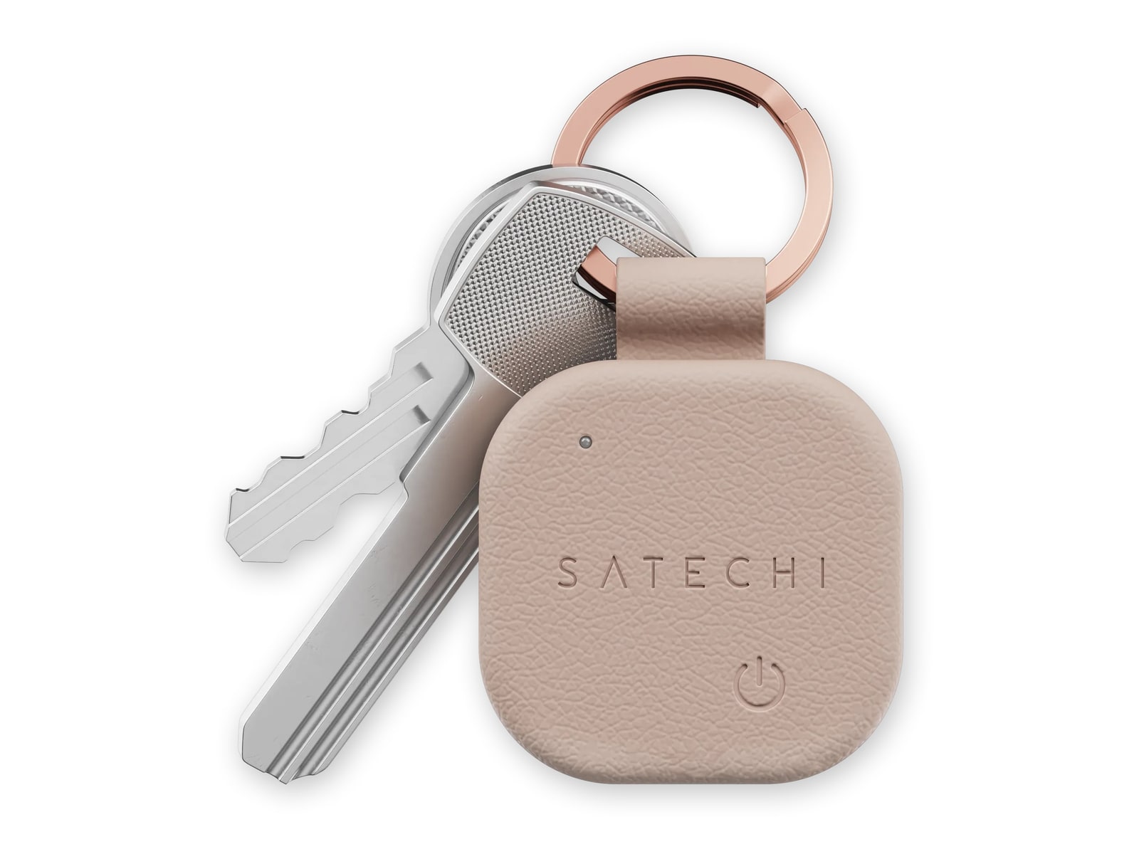 Satechi - Vegan-Leather FindAll Keychain Bluetooth Trackers - Desert Rose