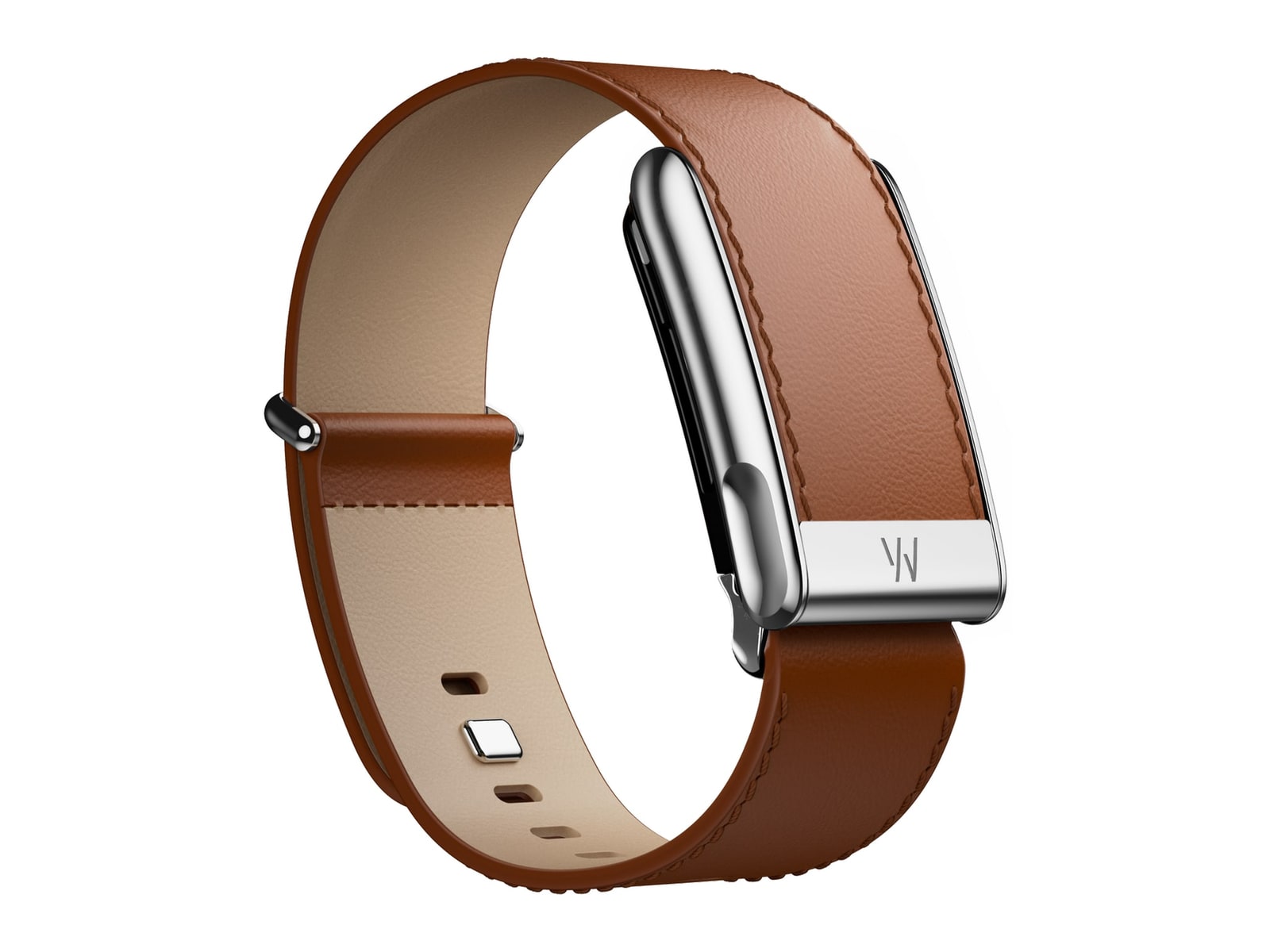 WHOOP - MG LeatherLuxe Straight Band Watch Bands - Chestnut/Cream with Titanium