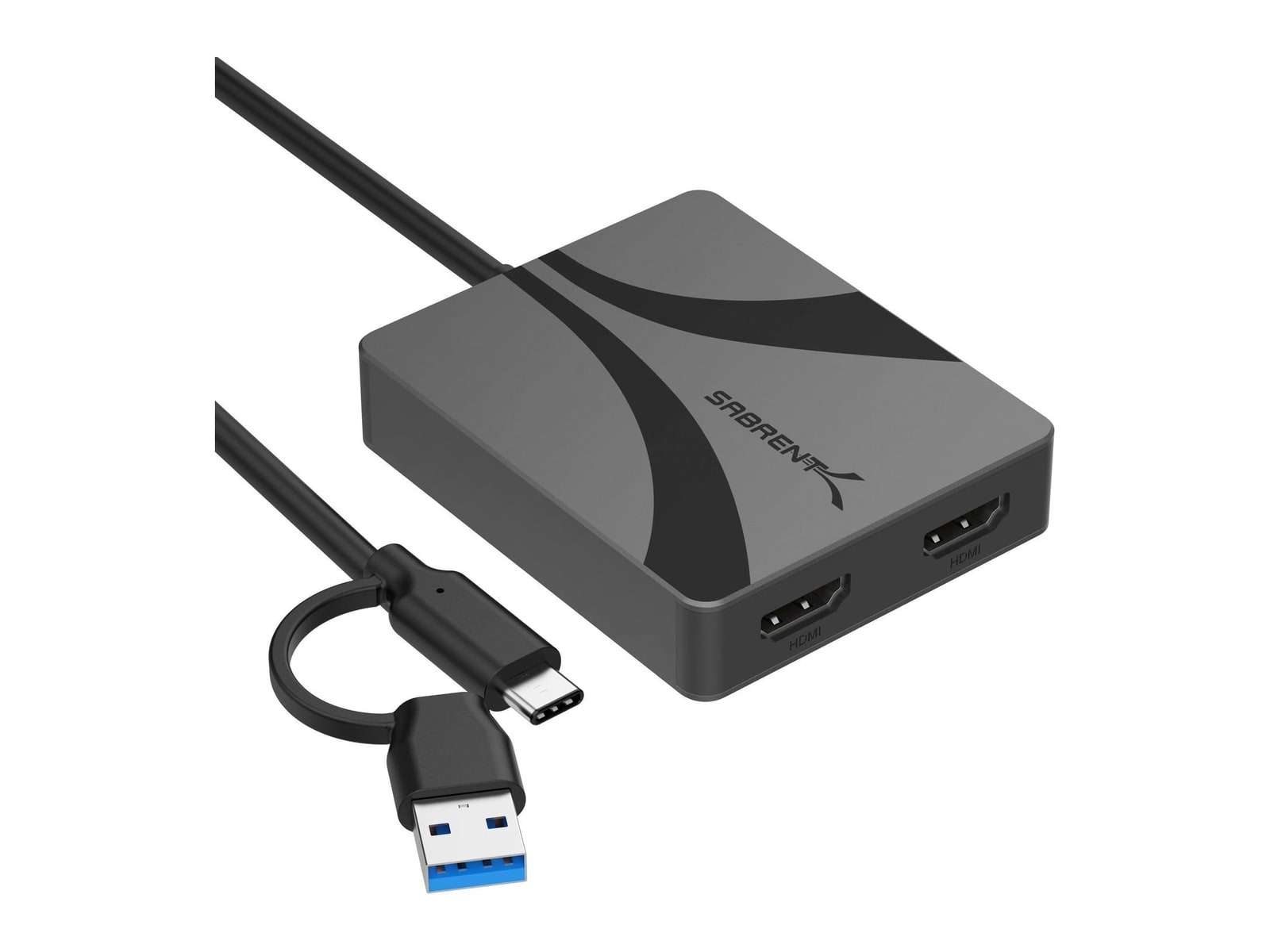 Sabrent - USB Type-C/A to Dual HDMI adapter Video Adapters
