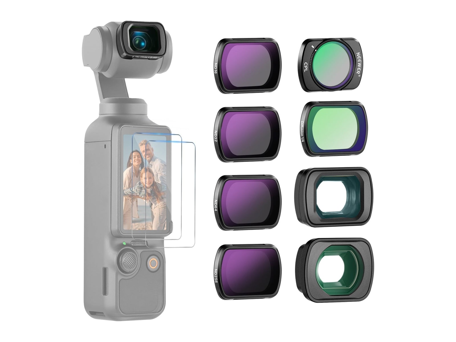Neewer - FL-B17 Filter & Lens Set for DJI Osmo Pocket 3 / Pocket 4 & Xtra Muse Camera Accessories
