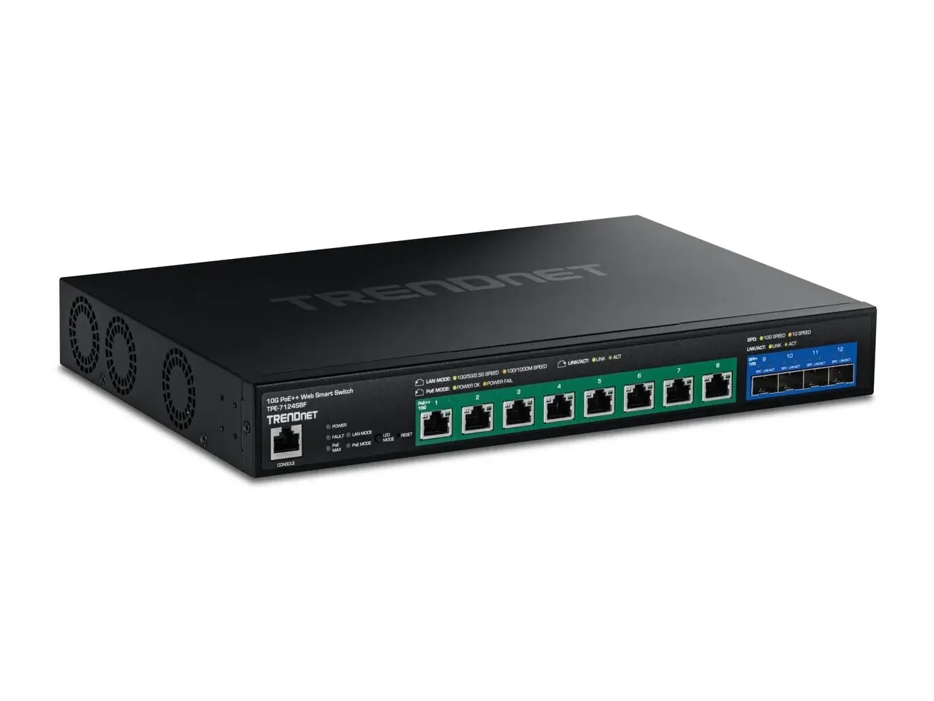 TRENDnet - TPE-7124SBF 12-Port 10G PoE++ Smart Rackmount PoE Switches