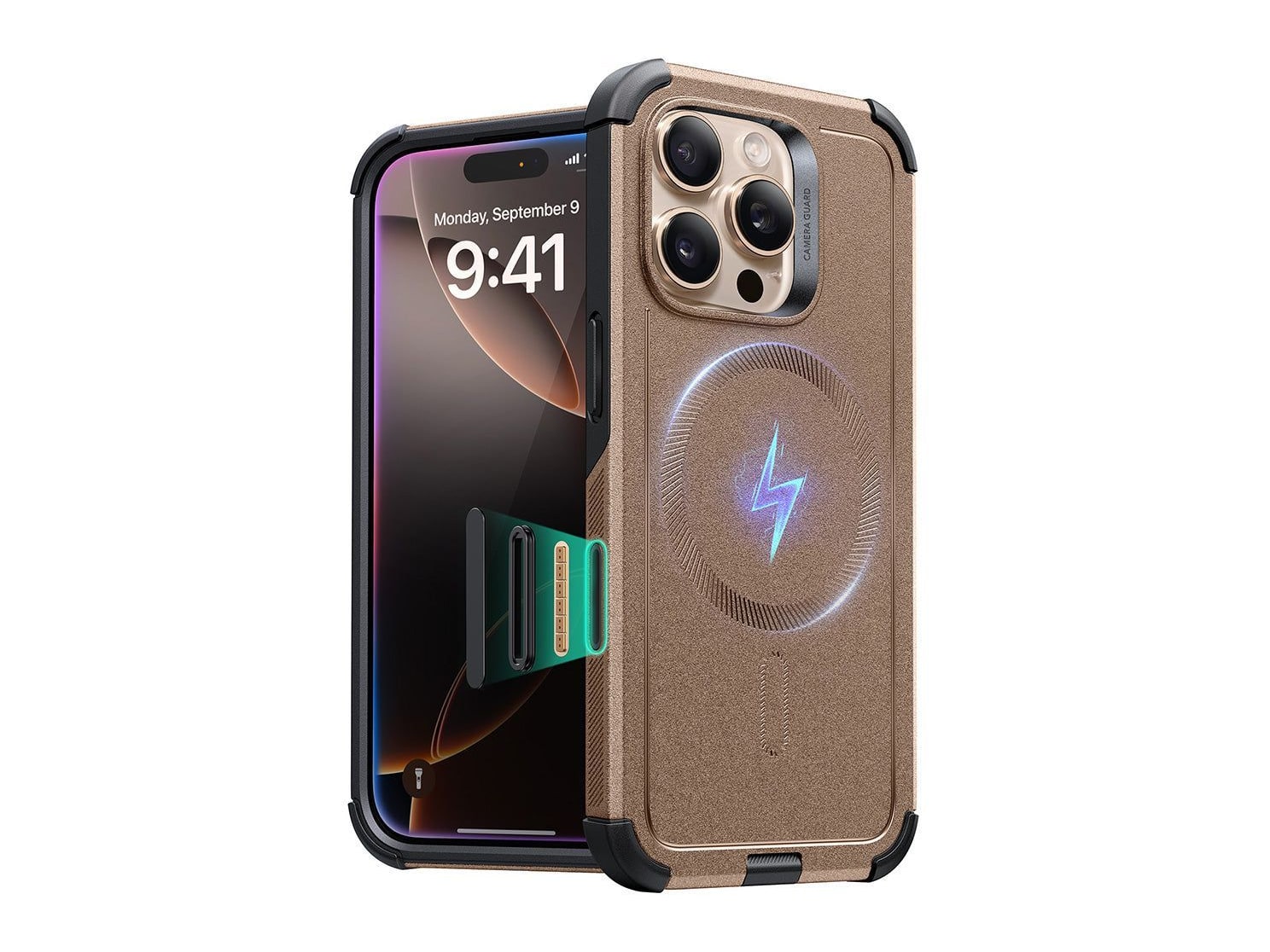 ESR - Cyber Tough Magnetic Case (Camera Control) - iPhone 16 Pro - Desert Titanium