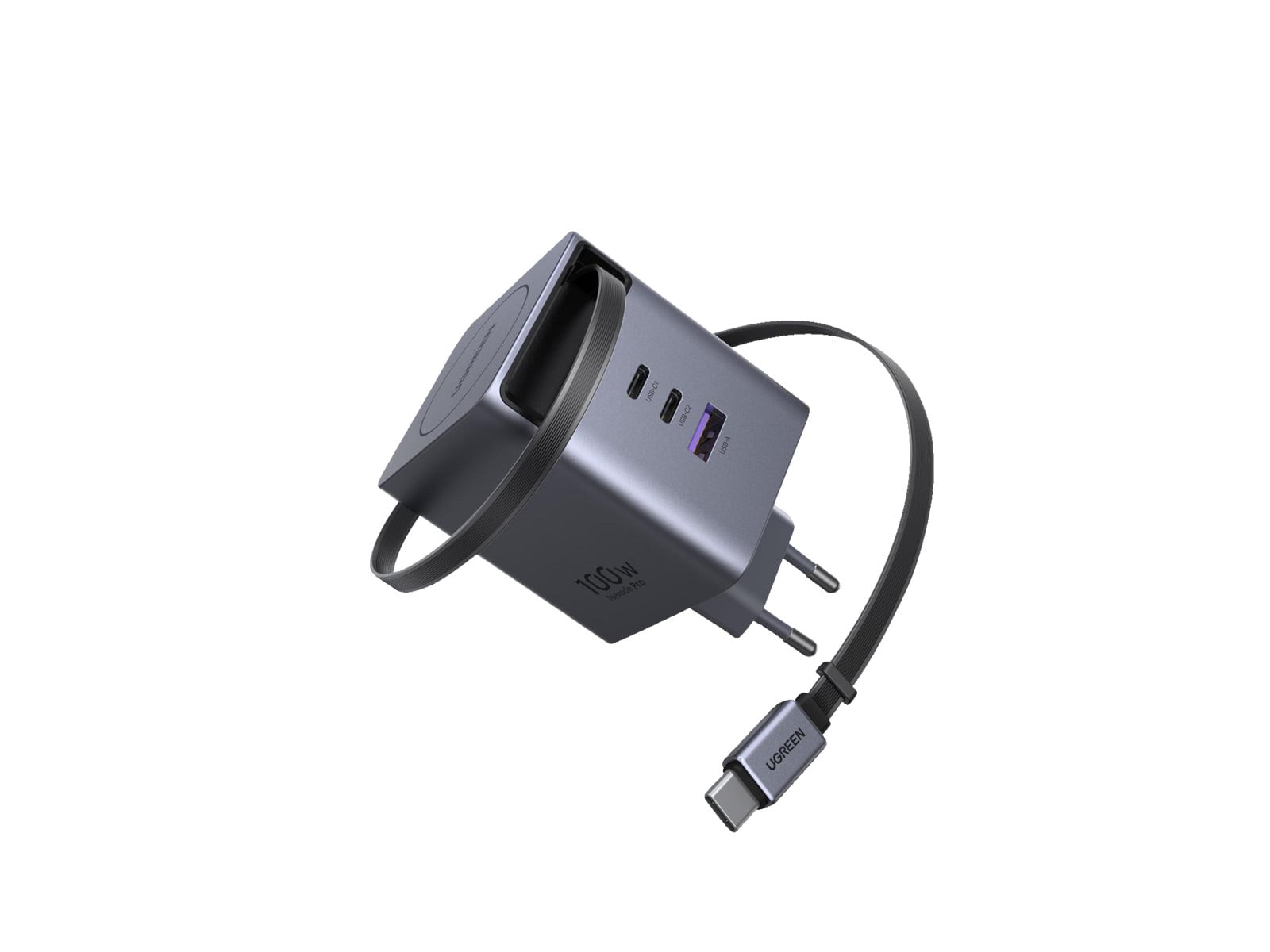 UGREEN - Nexode Retractable 100W GaN Charger Wall Chargers