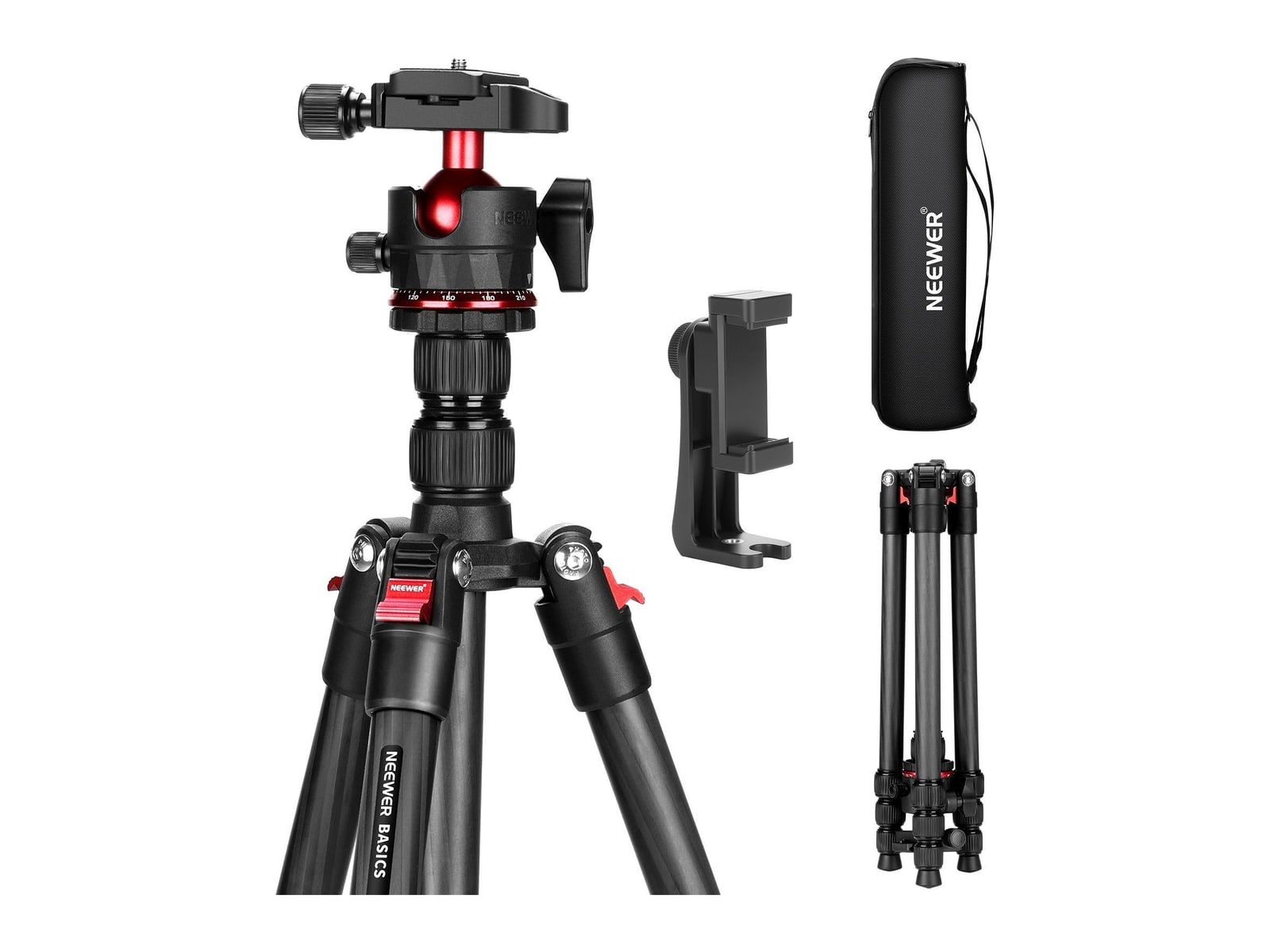 Neewer - BASICS TP17 Carbon Fiber Travel Tripod Camera Accessories