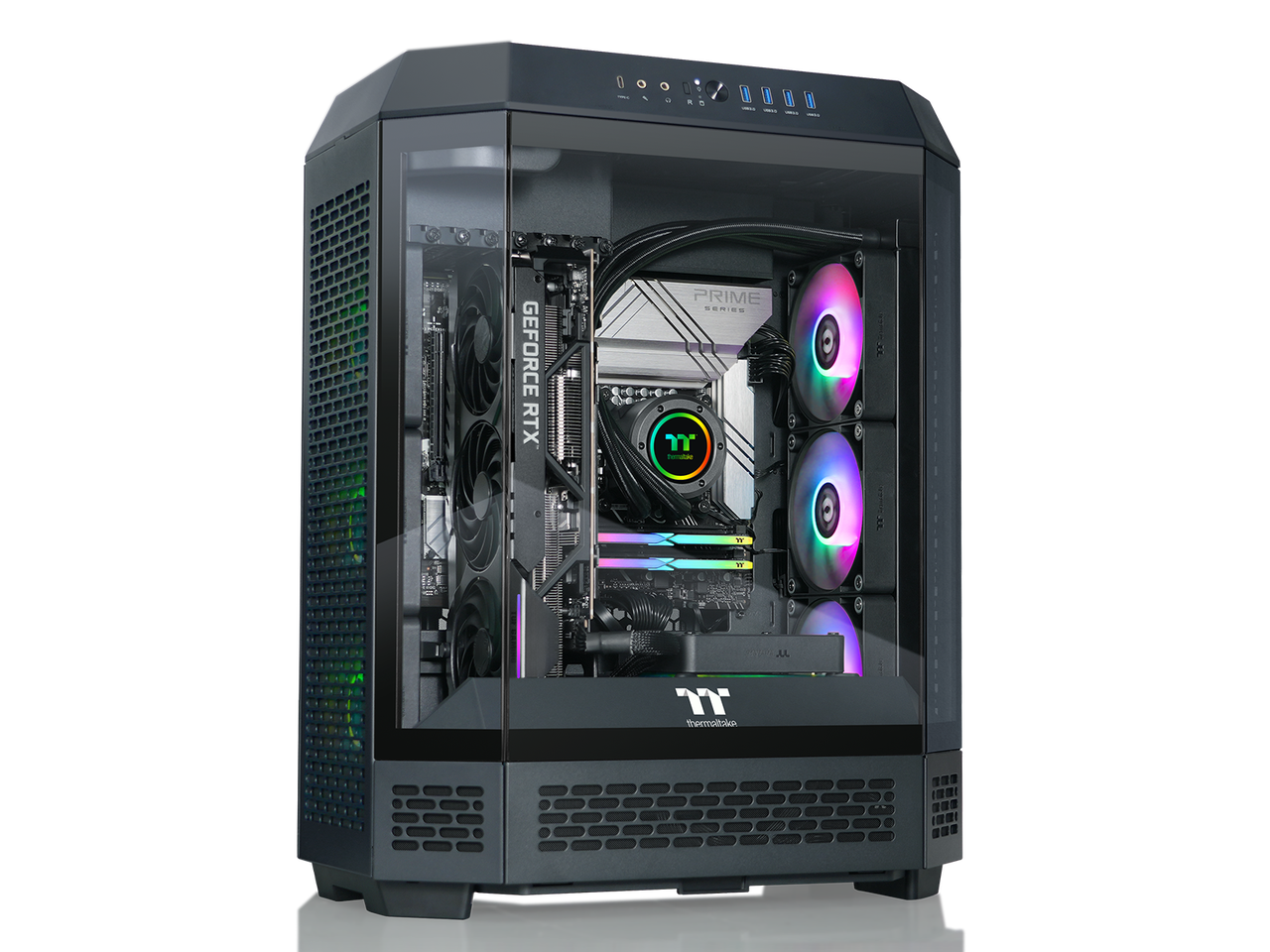 Thermaltake - Reactor 9080 - AMD Ryzen 9 9900X3D chip - 32GB Memory - 2TB SSD - Black