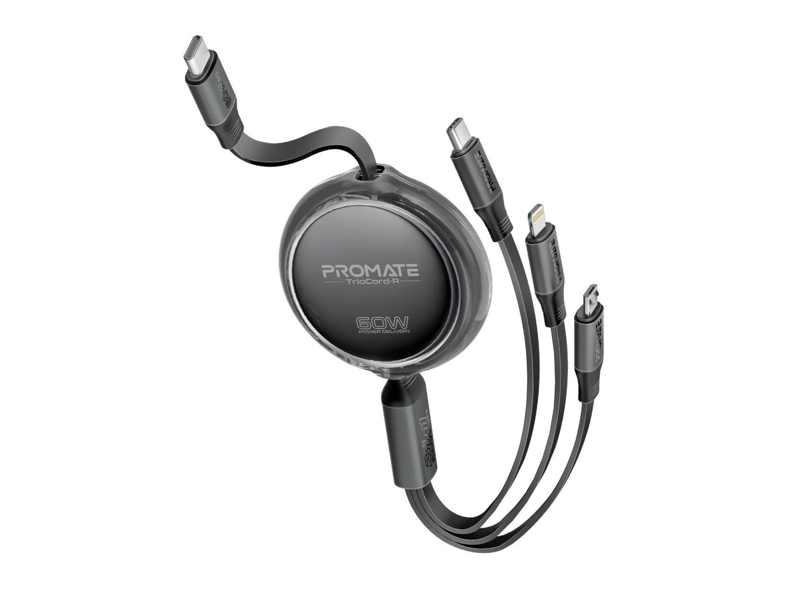 Promate - TrioCord-R USB-C Cables - Black