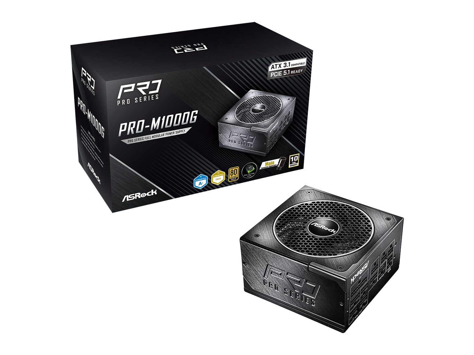 ASRock - PRO-M1000G 1000W Power Supplies