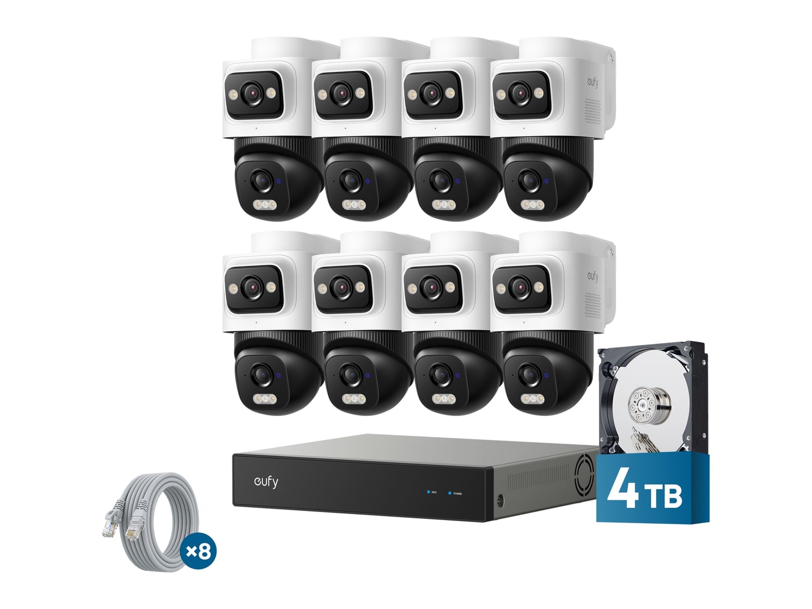 Eufy - Security NVR System E50 8-Cam Kit 4TB Security Cameras