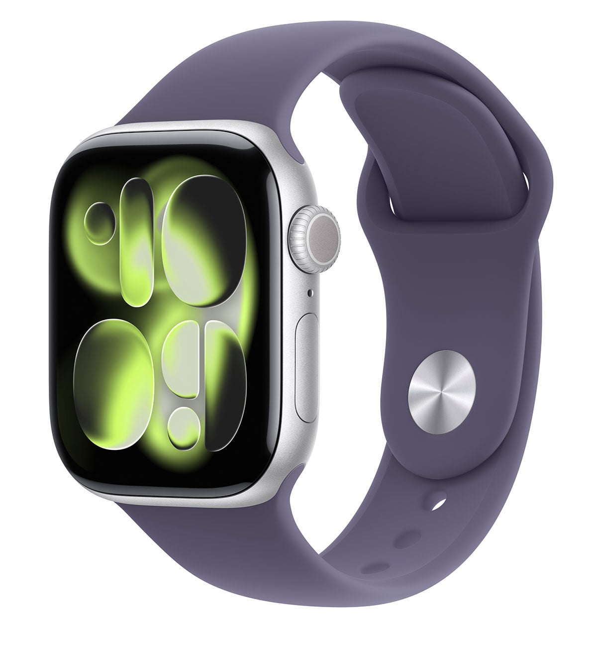 Apple - Apple Watch Series 11 (GPS) 42mm Silver Aluminum Case with Purple Fog Sport Band - M/L - Silver