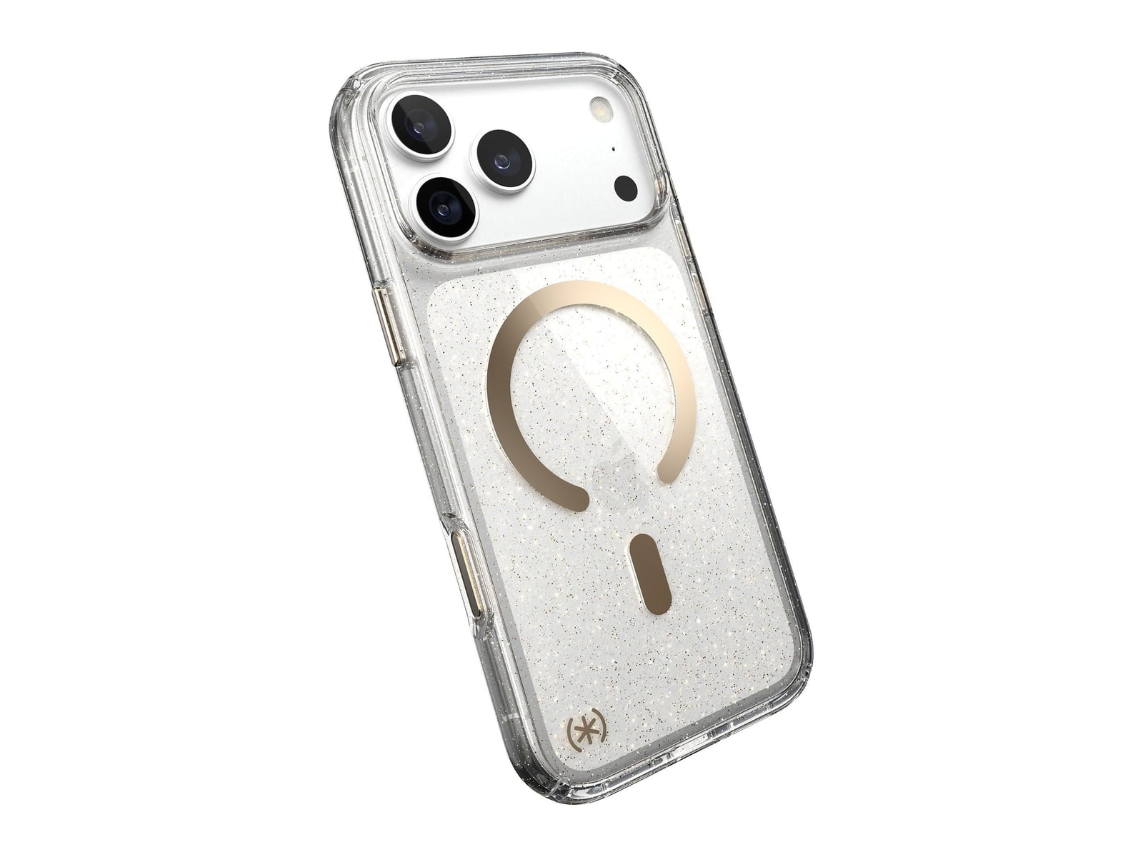 Speck - Presidio Lux Glitter MagSafe - iPhone 18 Pro Max - Clear/Gold Glitter