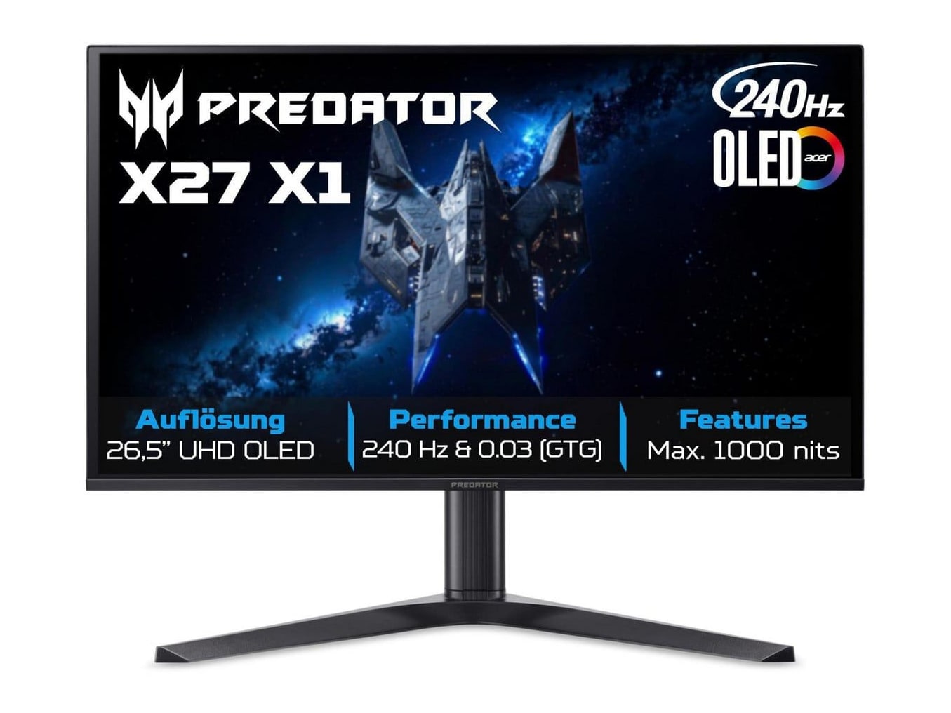 Acer - 26.5" Predator X27X1bmiippruzx 4K UHD 240Hz OLED Monitors