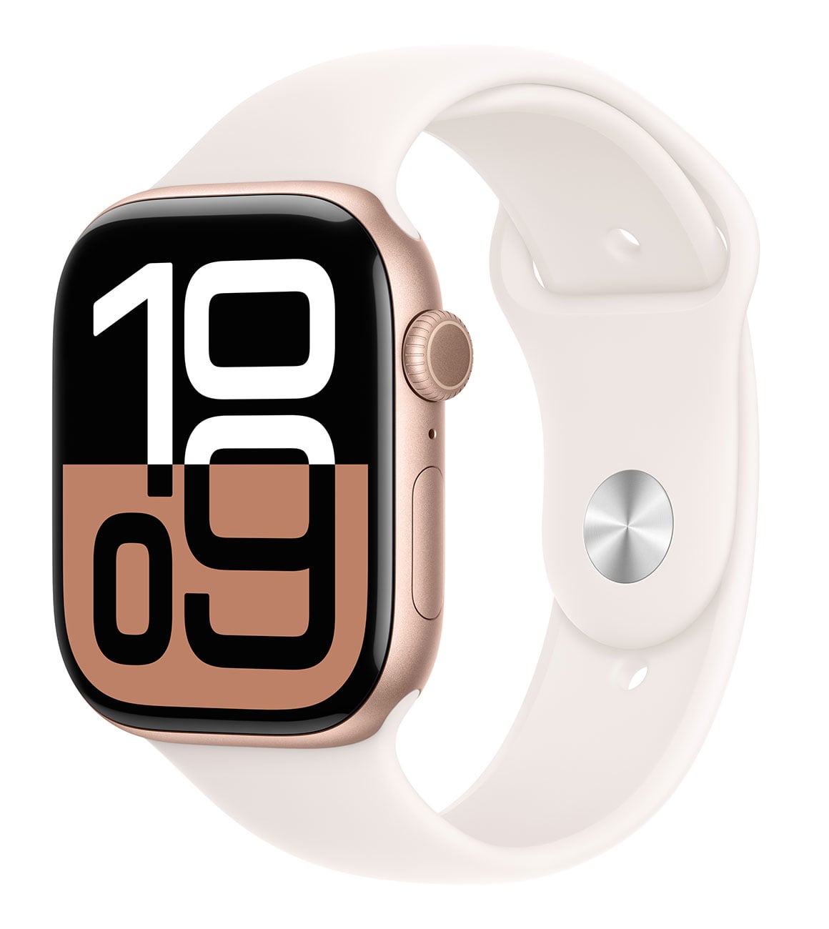 Apple - Apple Watch Series 10 (GPS + Cellular) 46mm Rose Gold Aluminum Case with Light Blush Sport Band - M/L - Rose Gold
