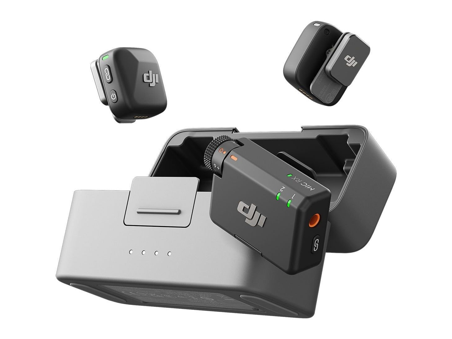 DJI - Mic Mini (2 TX + 1 RX) 3.5mm, USB-C Microphones - Black