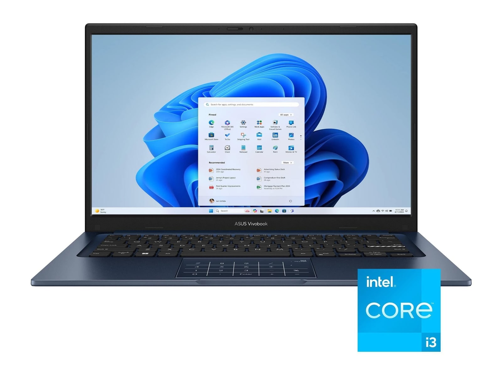 ASUS - Vivobook 14 X1404VA-I38128 14" - Intel Core i3-1315U chip - 8GB Memory - 128GB SSD - Quiet Blue