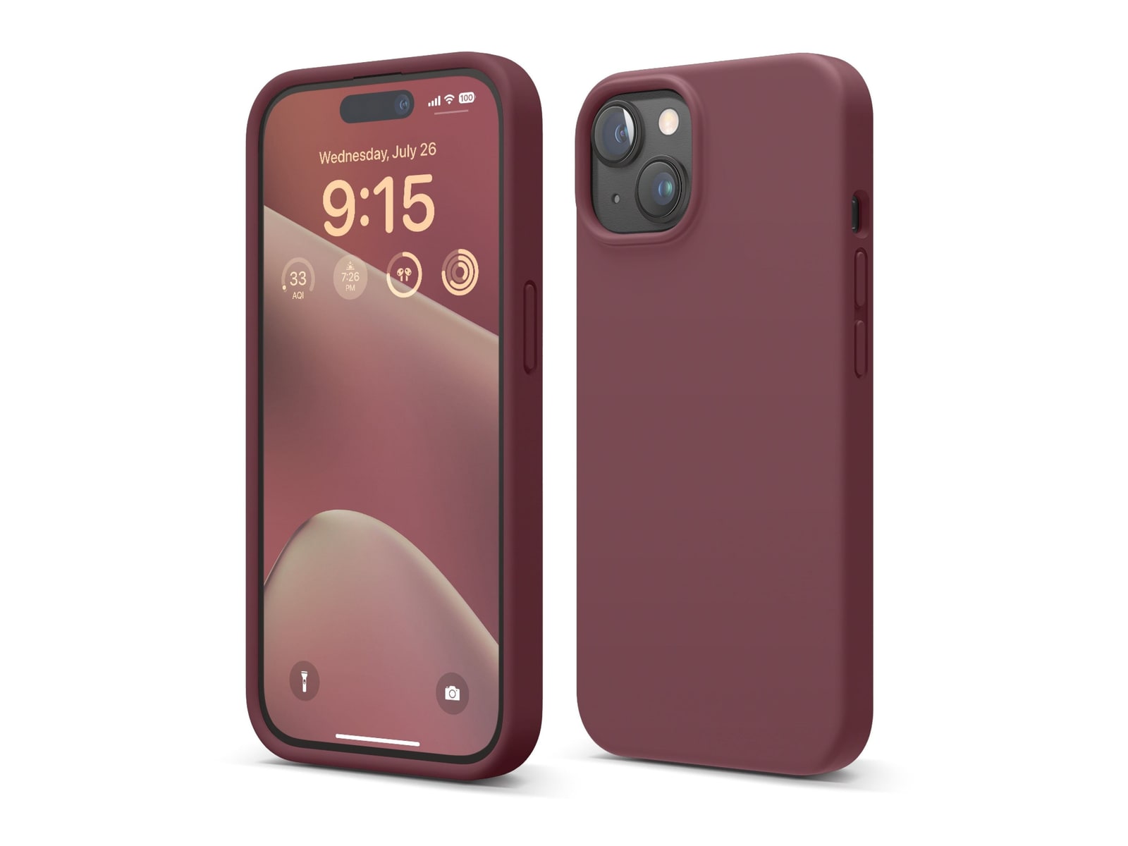 elago - Premium Silicone Case - iPhone 15 - Burgundy