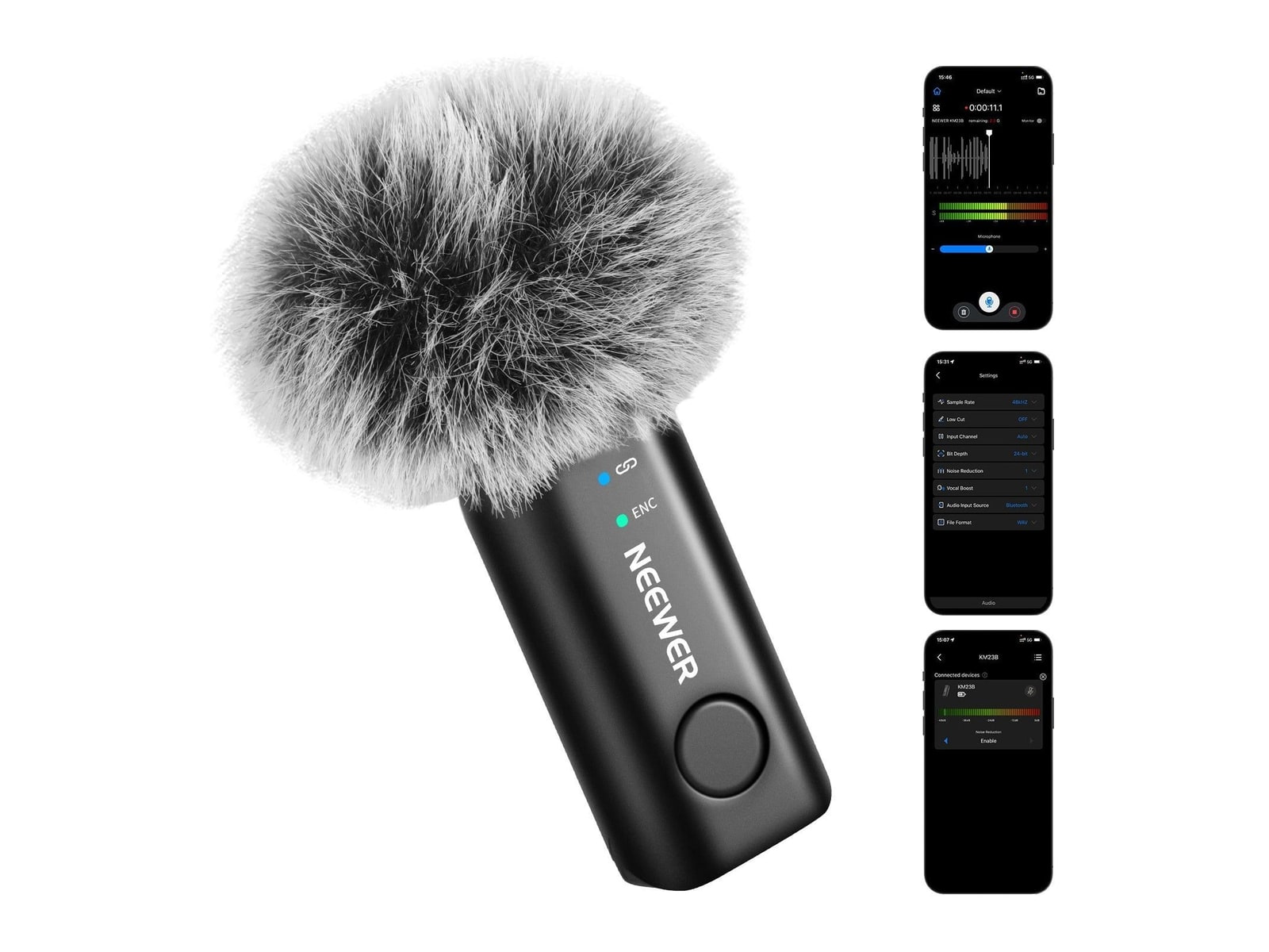 Neewer - KM23B Wireless Microphone Transmitter with App Control Microphones