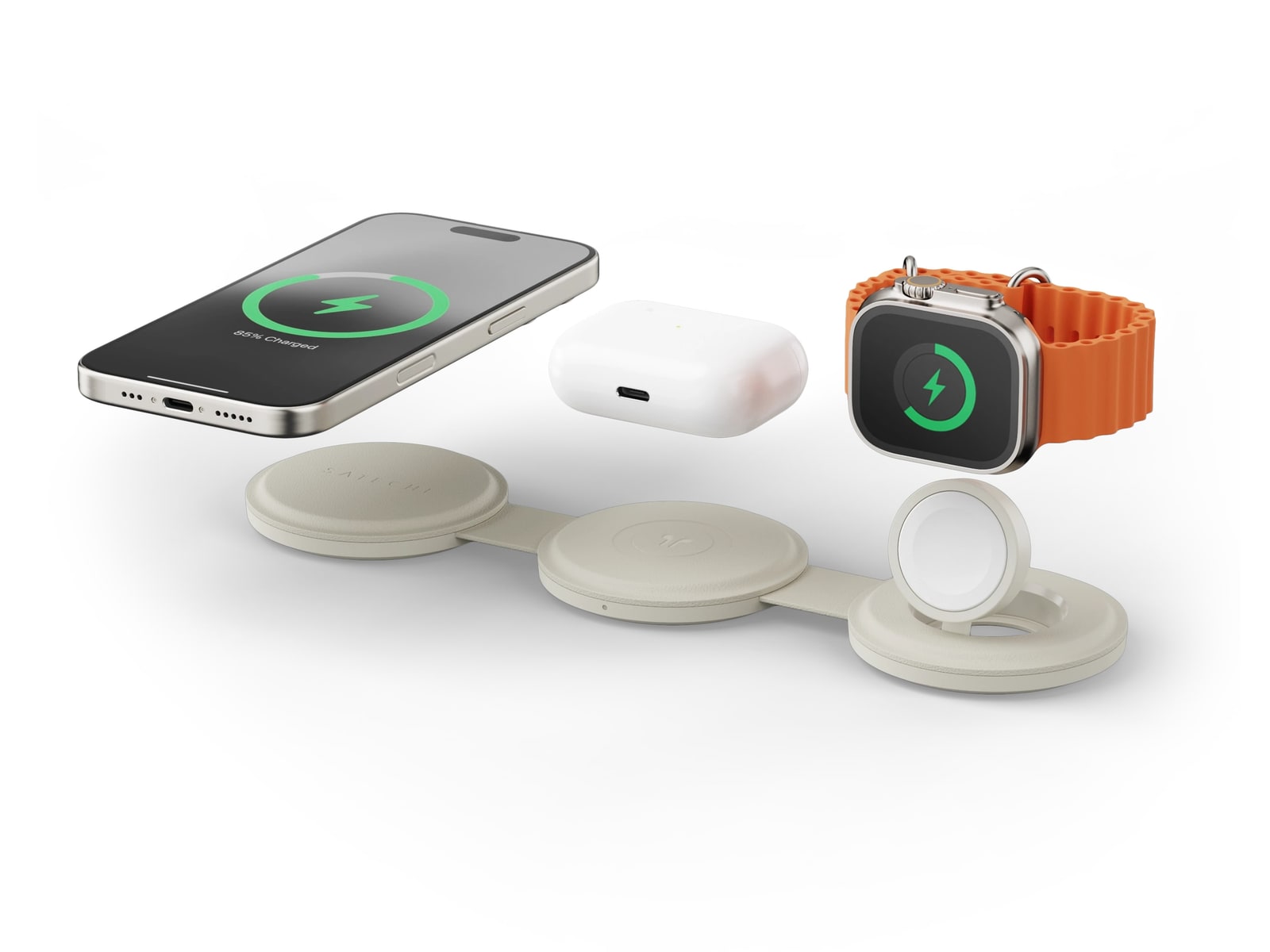 Satechi - OntheGo 3-in-1 Charger Sand Wireless Chargers