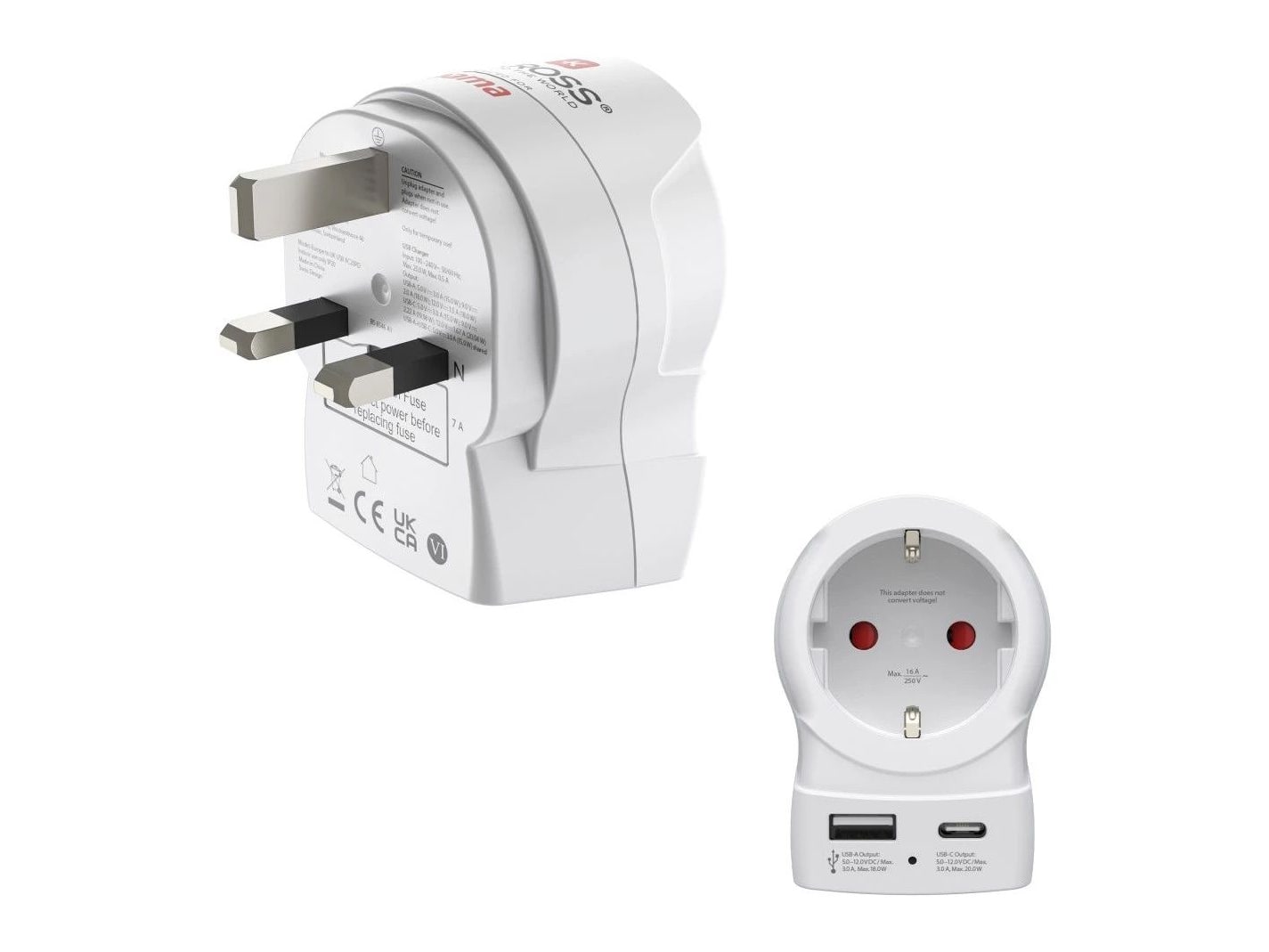 Hama - EU to UK White Power Adapters