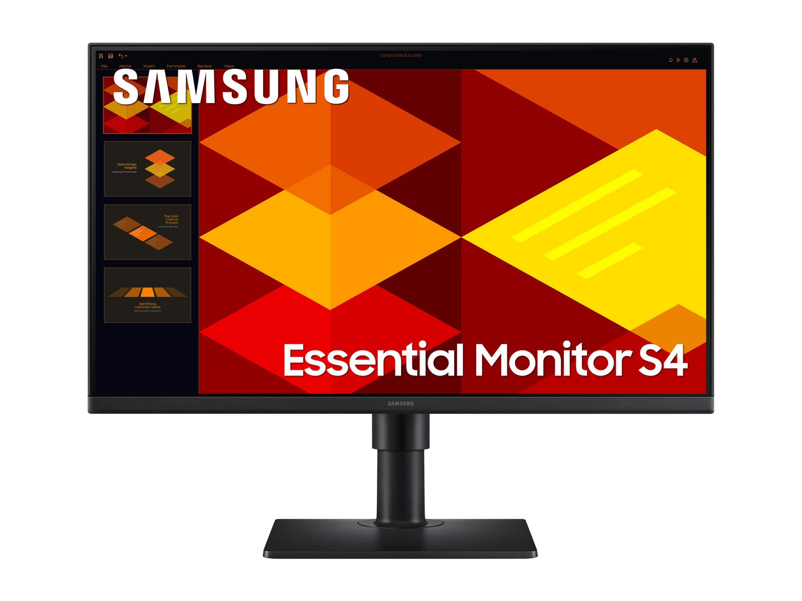 Samsung - 27" Essential Monitor S4 S27D402GA Full HD 100Hz Professional Monitors - Black