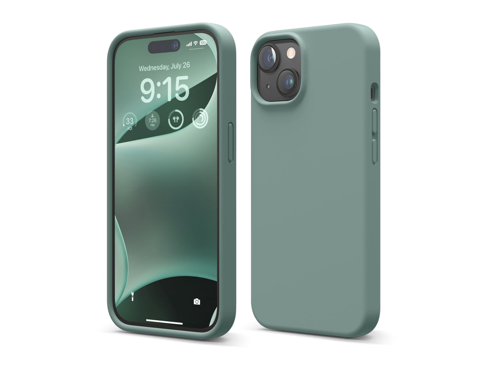 elago - Premium Silicone Case - iPhone 15 - Midnight Green