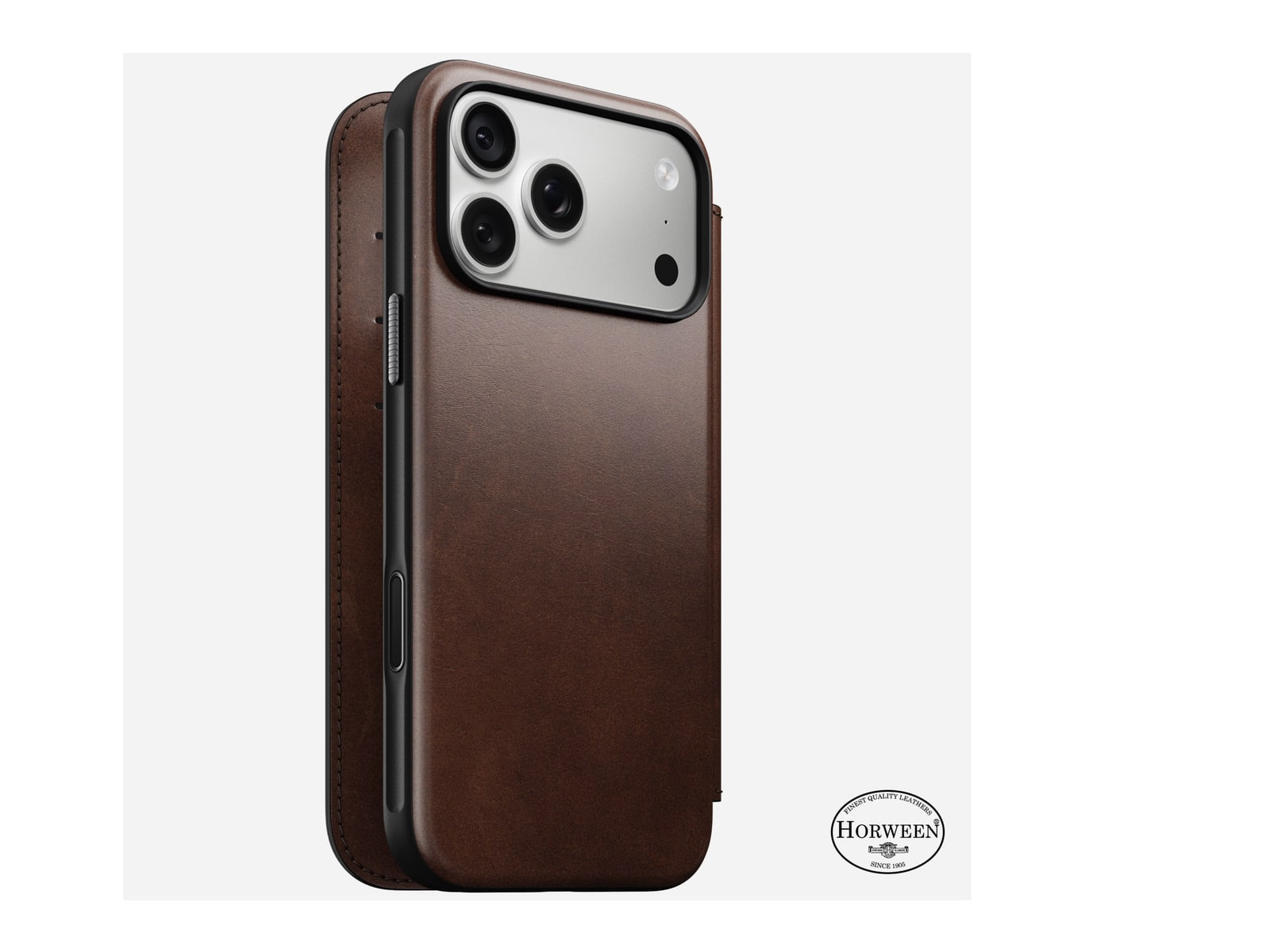 Nomad - Modern Leather Folio - iPhone 18 Pro Max - Rustic Brown