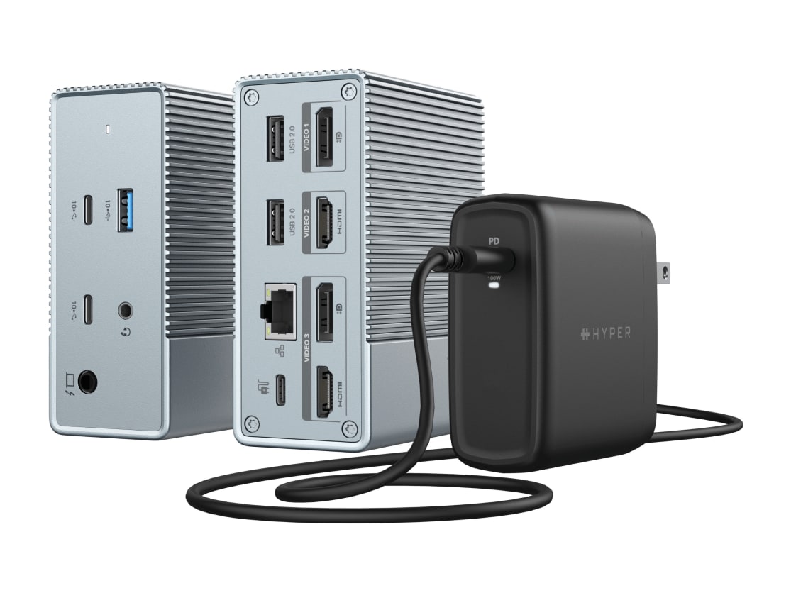 Hyper - HyperDrive GEN2 12-in-1 USB-C Docking Station With Power Adapter USB-C Docking Stations