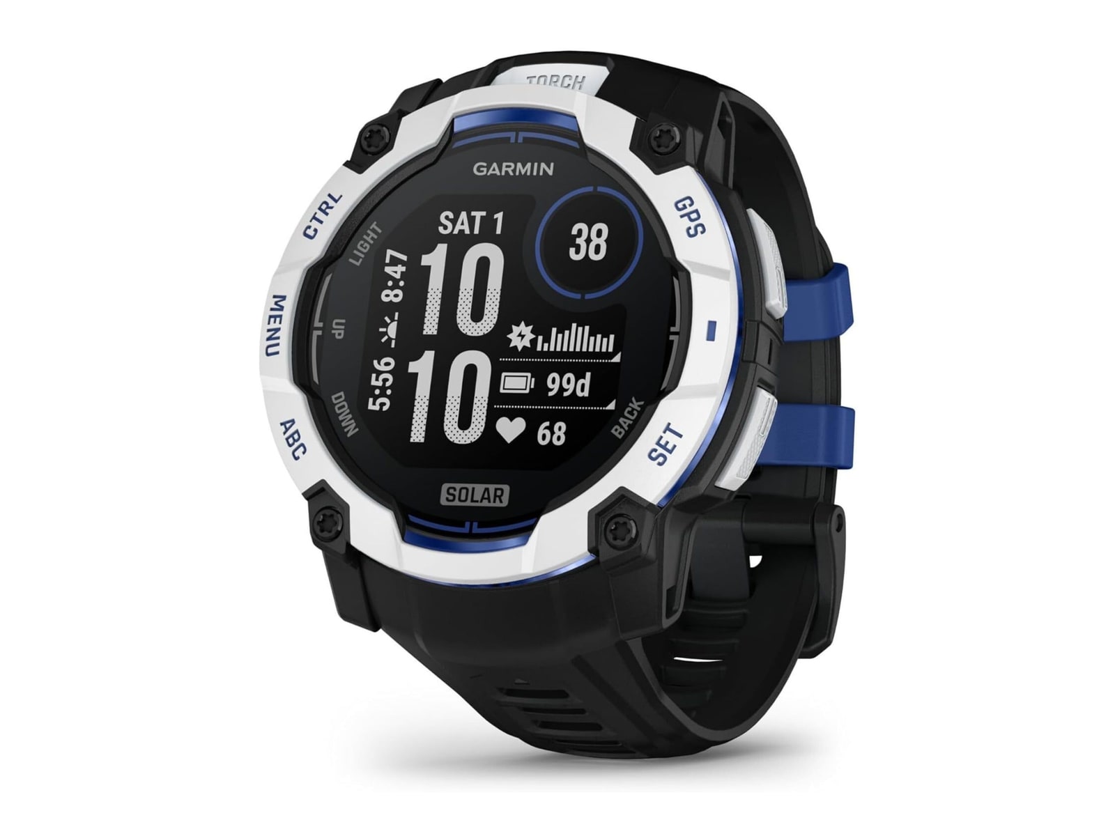 Garmin - Instinct 3 50mm GPS (Whitestone/Black with Bolt Blue) Smart Watches - Black