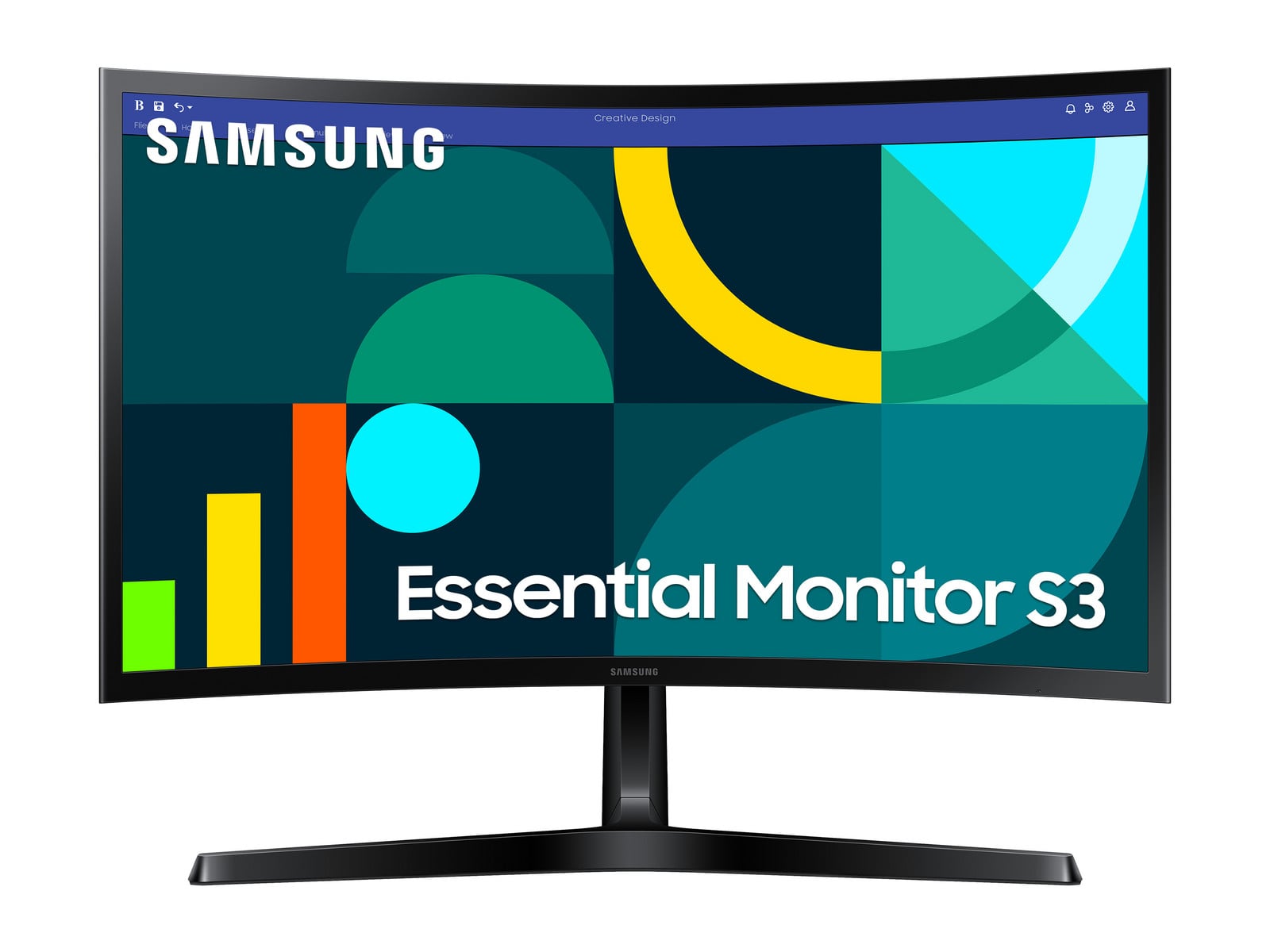 Samsung - 24" Essential Monitor S3 S36GD Full HD 100Hz Professional Monitors - Black