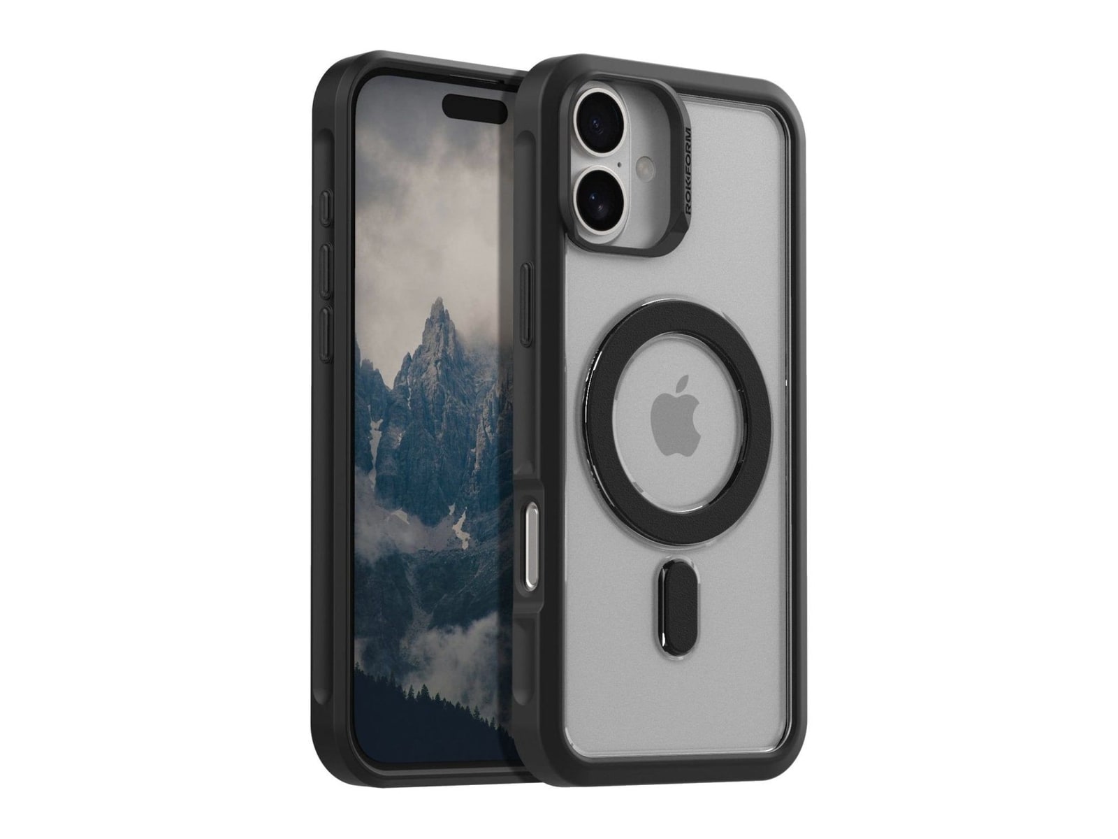 Rokform - iPhone 16 Plus Slim Magnetic Case - Clear/Black