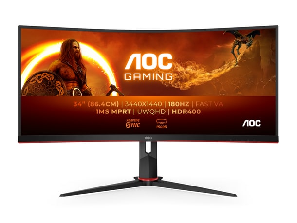 AOC - 34" CU34G2XP UWQHD 180Hz Gaming Monitors (EU)