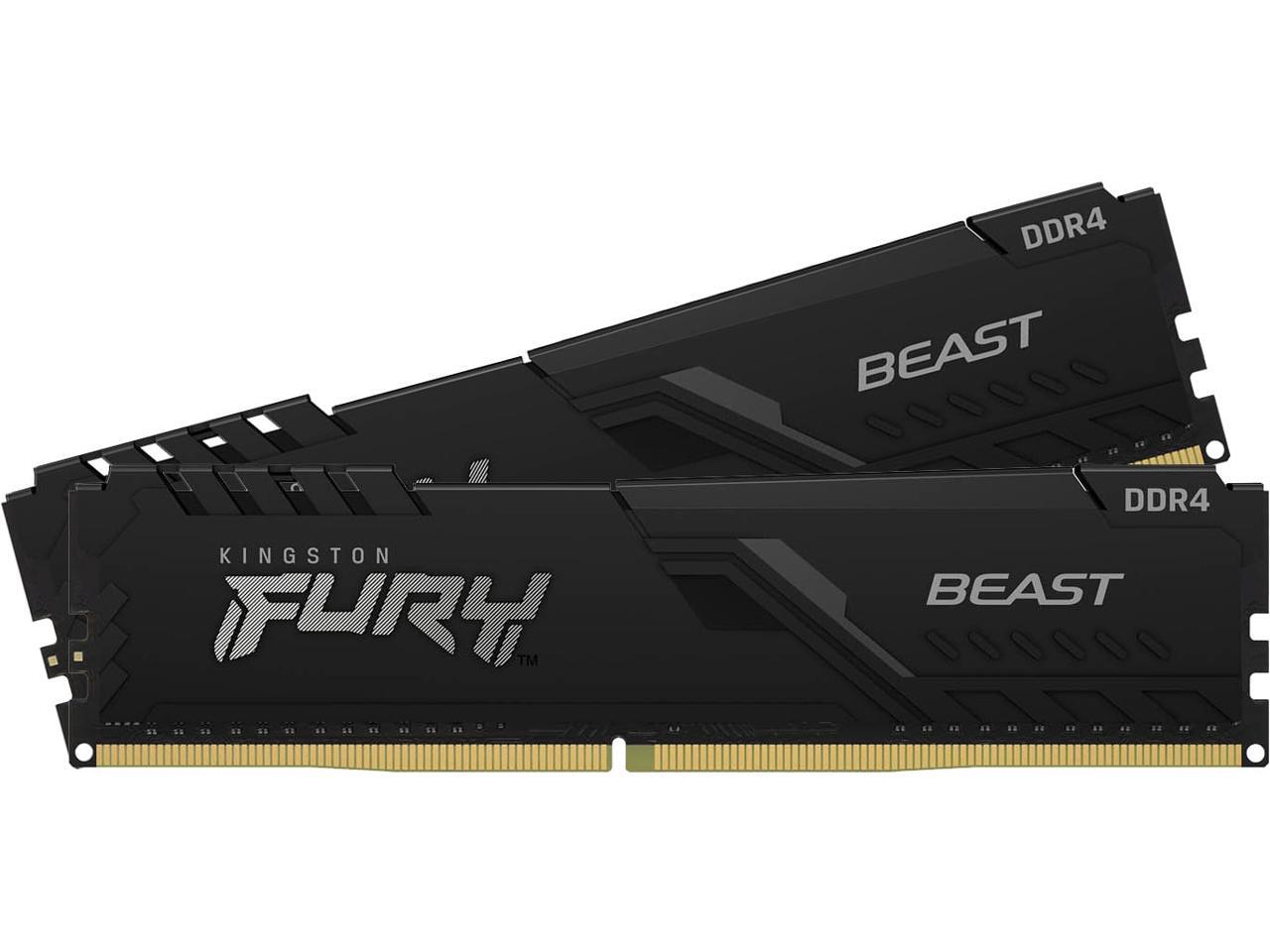 Kingston - FURY Beast 16GB (2 x 8GB) DDR4 3200 CL16 DIMM Memory (RAM) - Black