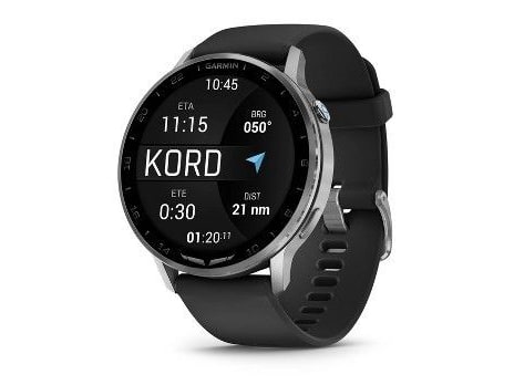 Garmin - D2 Air X15 45mm Silver with Black Silicone Band Smart Watches - Silver