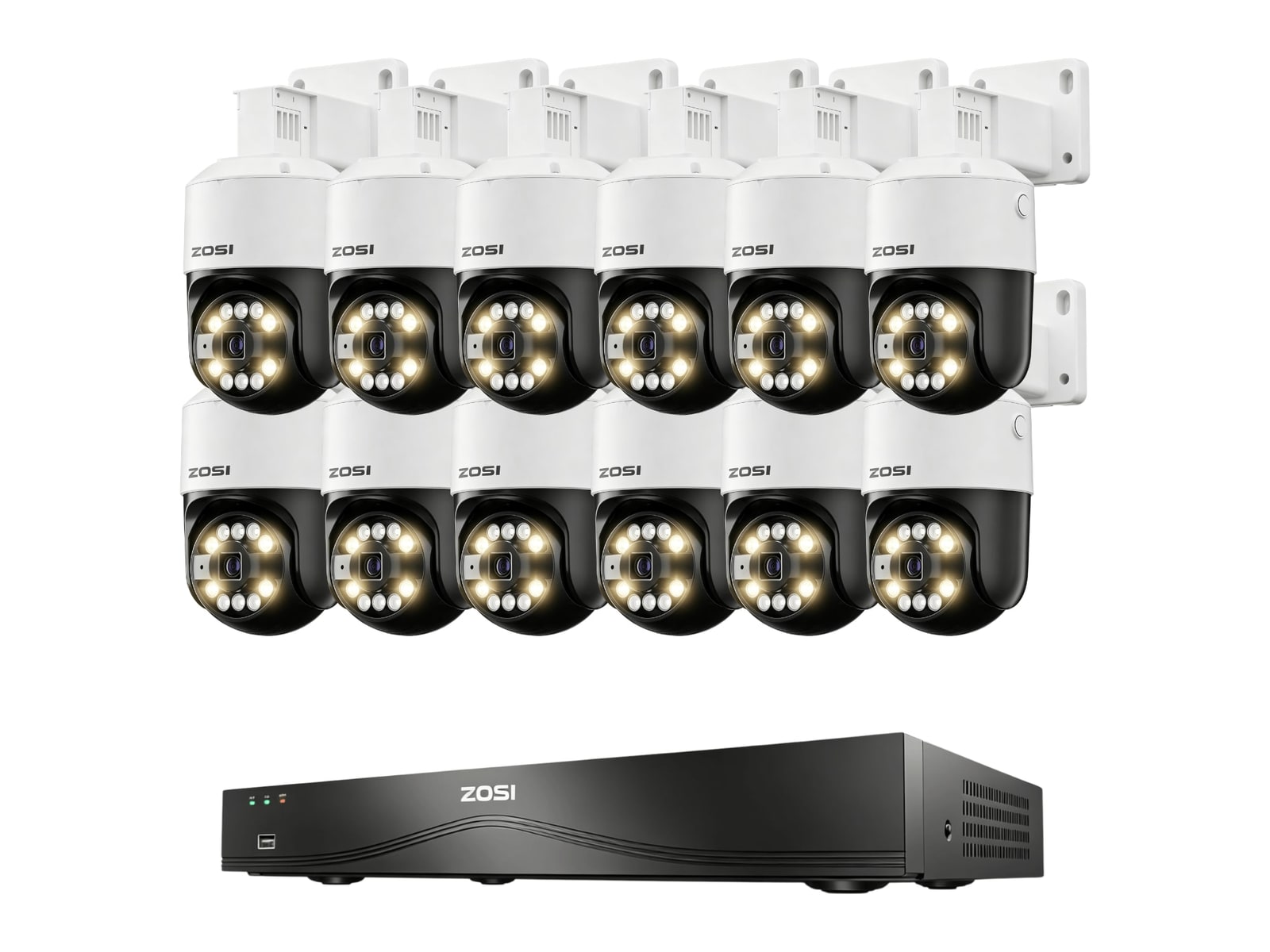 ZOSI - C296B 4K 16 Channel Pan-Tilt PoE - 4TB Drive / 12-Camera Security Cameras