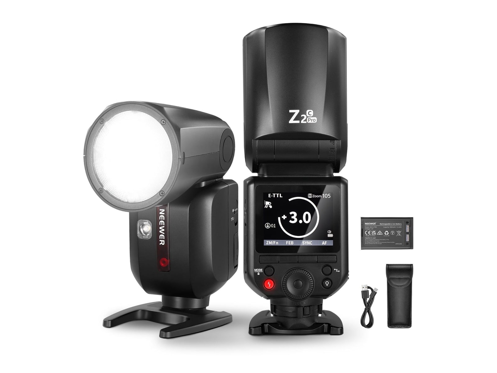 Neewer - Z2PRO 76Ws TTL Round Head Flash Speedlite Camera Accessories