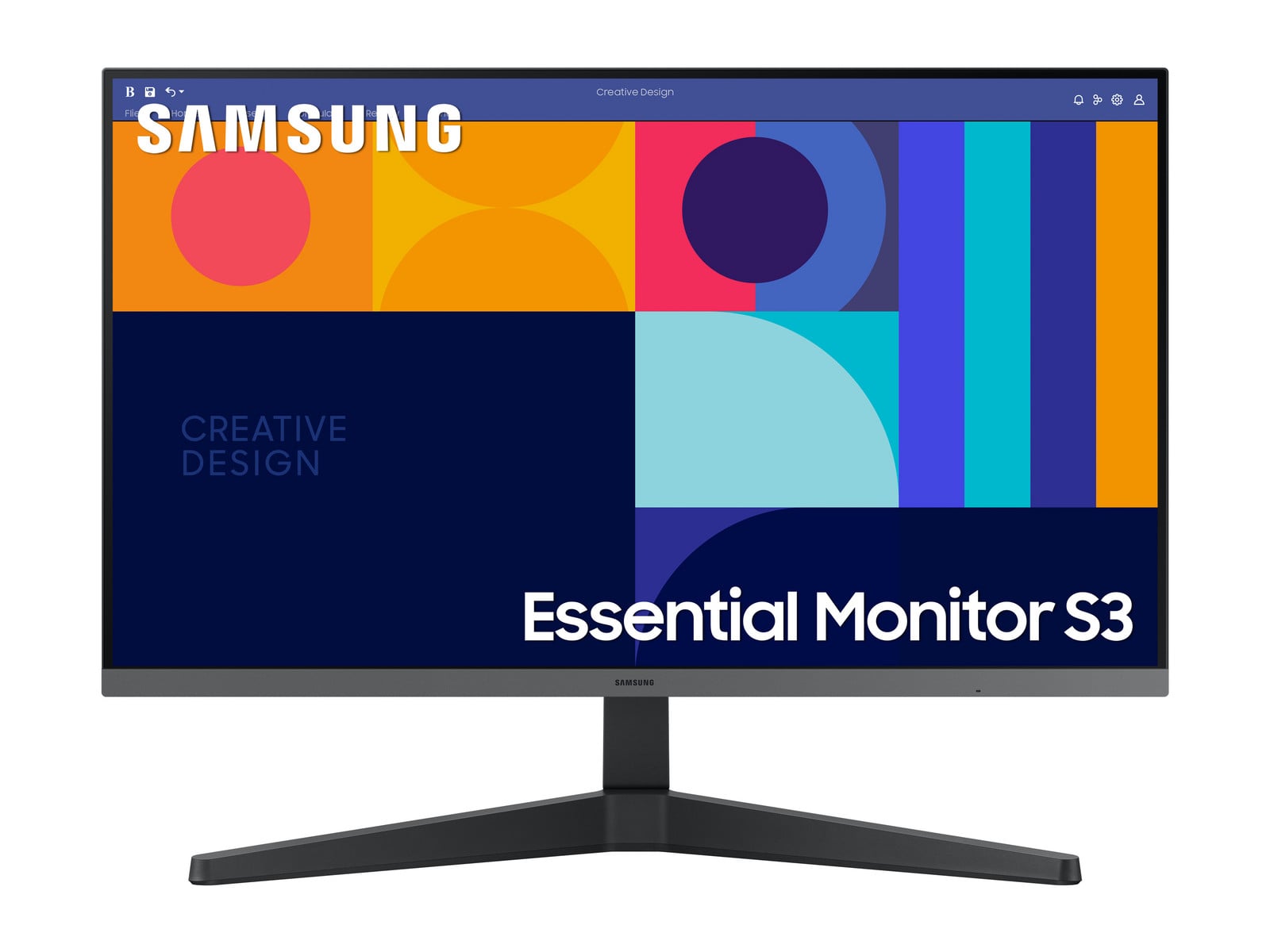 Samsung - 27" Essential Monitor S3 S33GC Full HD 100Hz Professional Monitors - Black