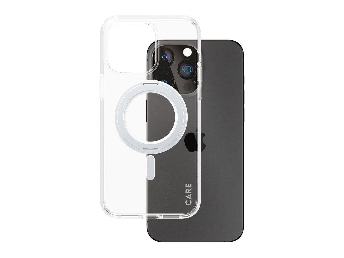 PanzerGlass - CARE Case Transparent w. Silver Kickstand & MagSafe iPhone 15 Pro Max